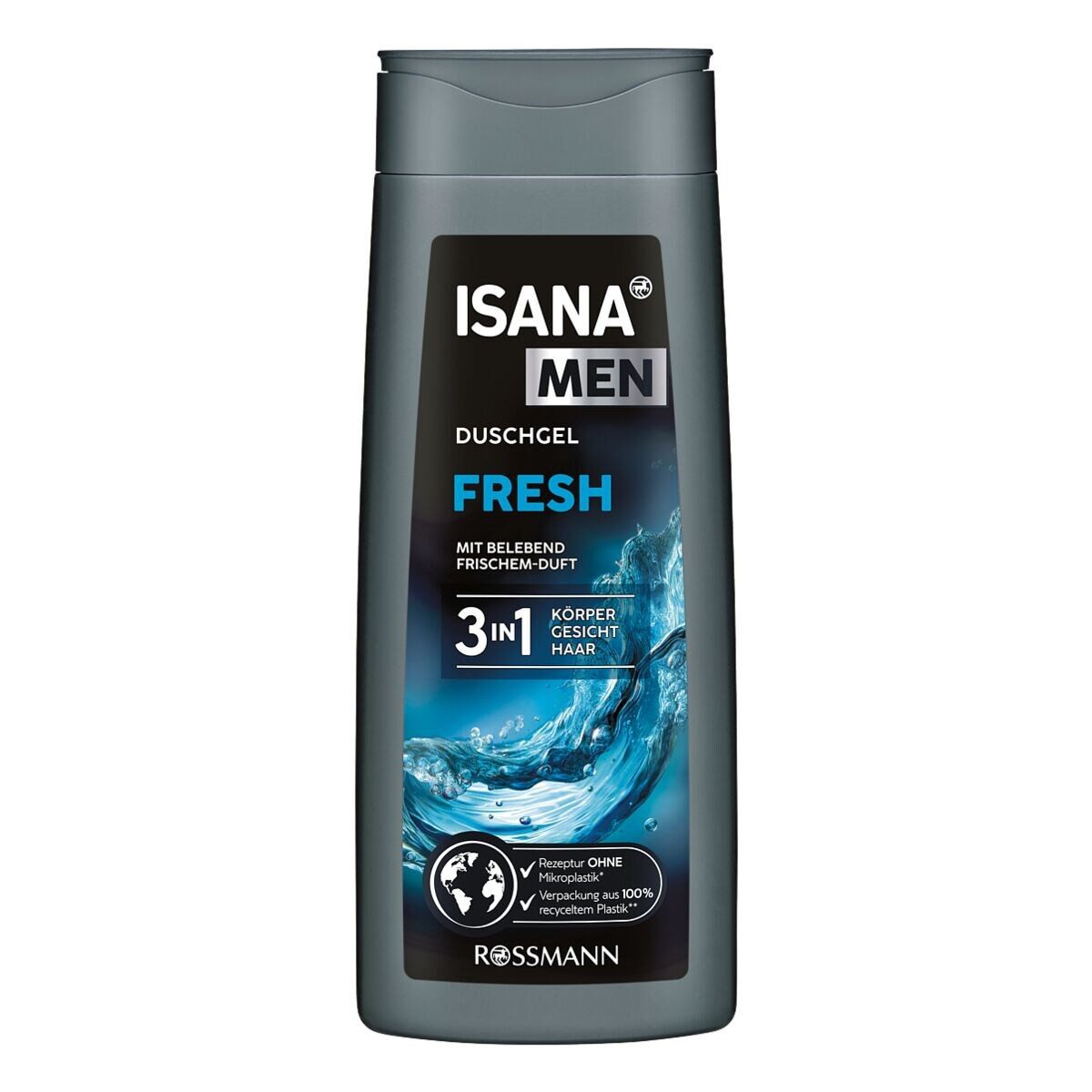 ISANA Duschgel MEN Fresh, 3in1, mit Zitrus-Duft, 300 ml