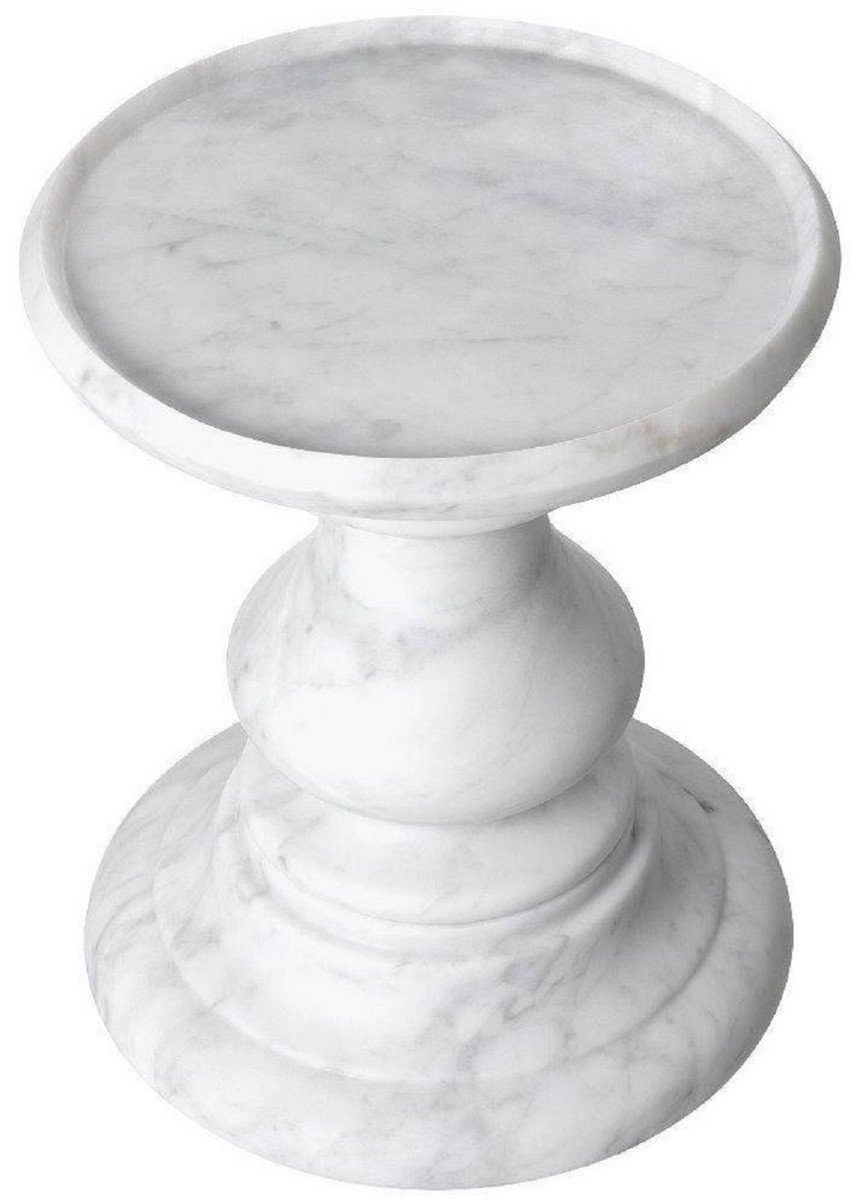 Luxus Beistelltisch 39,5 Casa cm Runder Marmor aus Beistelltisch Beistelltisch Weiß x H. Luxus Möbel Marmor 33 - Carrara Ø Padrino - hochwertigem