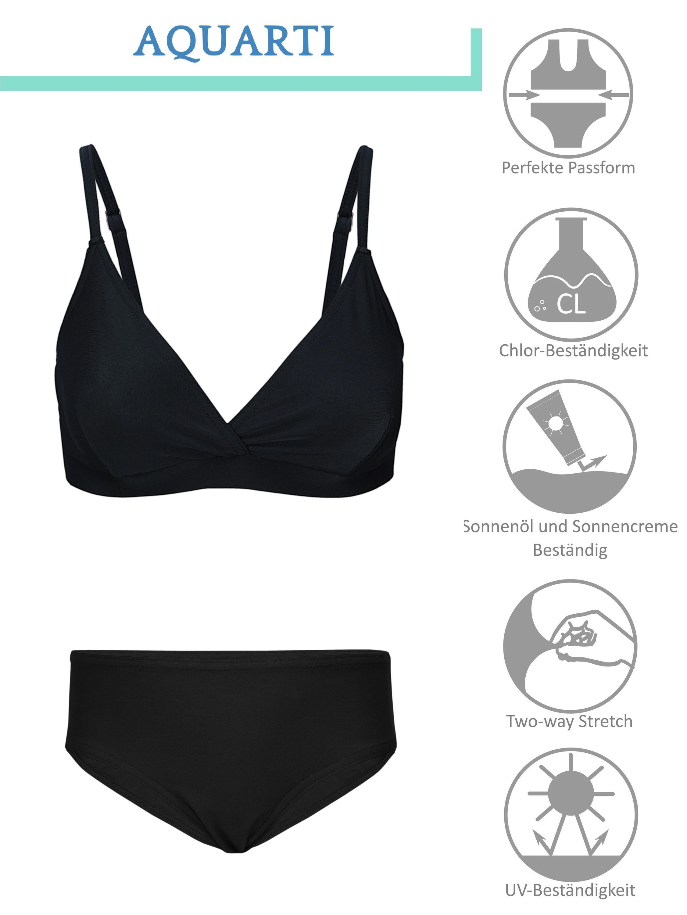 Aquarti Bustier-Bikini Aquarti Mädchen Bikini Set Bustier Bikinislip Zweiteiliger Badeanzug