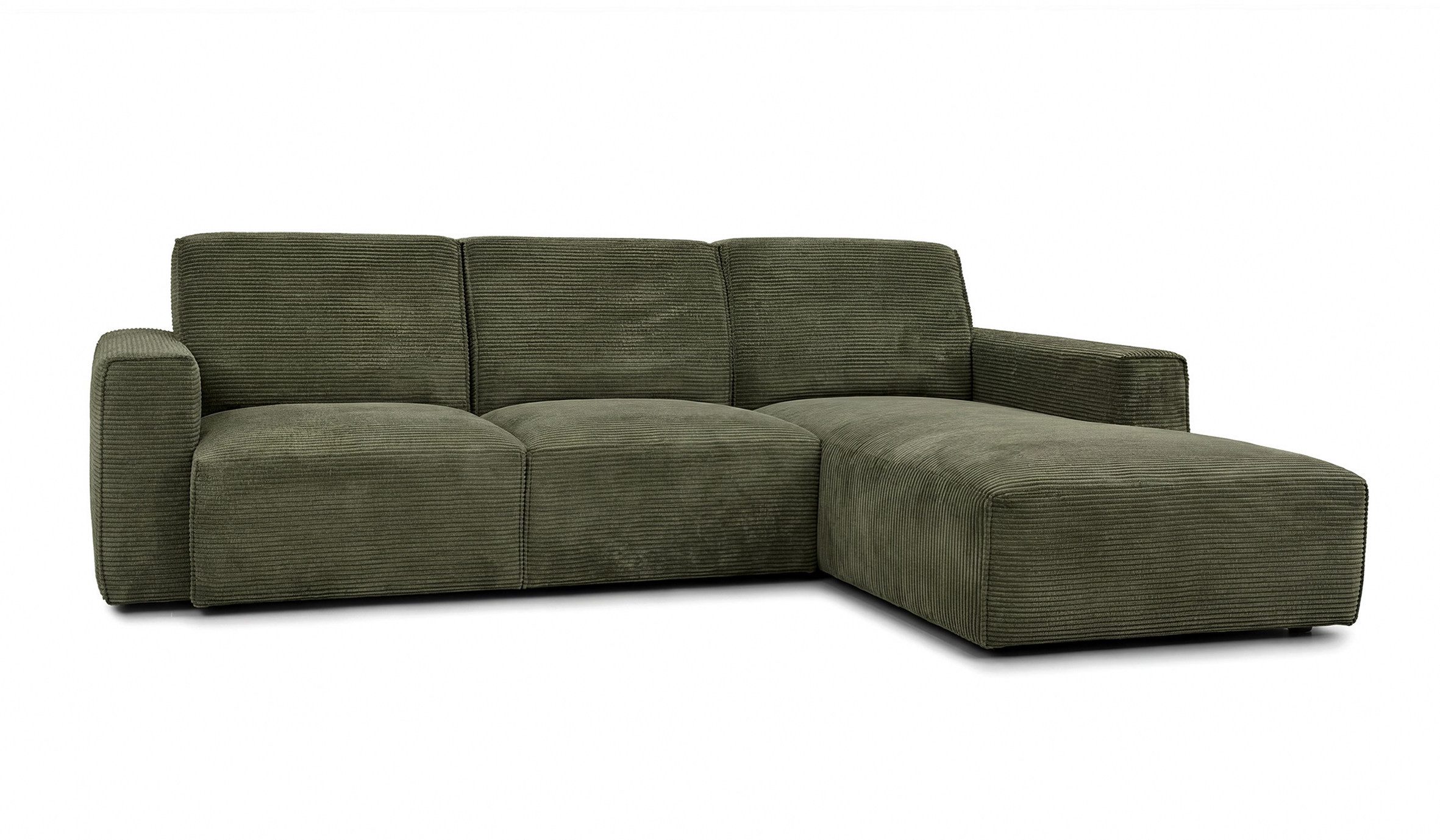 Hygger Möbelhaus Ecksofa Rio Ecksofa L-Form Cord XXL Big Sofa Wohnzimmer Modern, Wellenunterfederung, Cordstoff 90000 Scheuertouren, Made in Europe, Polsterecke L Form inkl. Ottomane Couch Groß Bequem Design