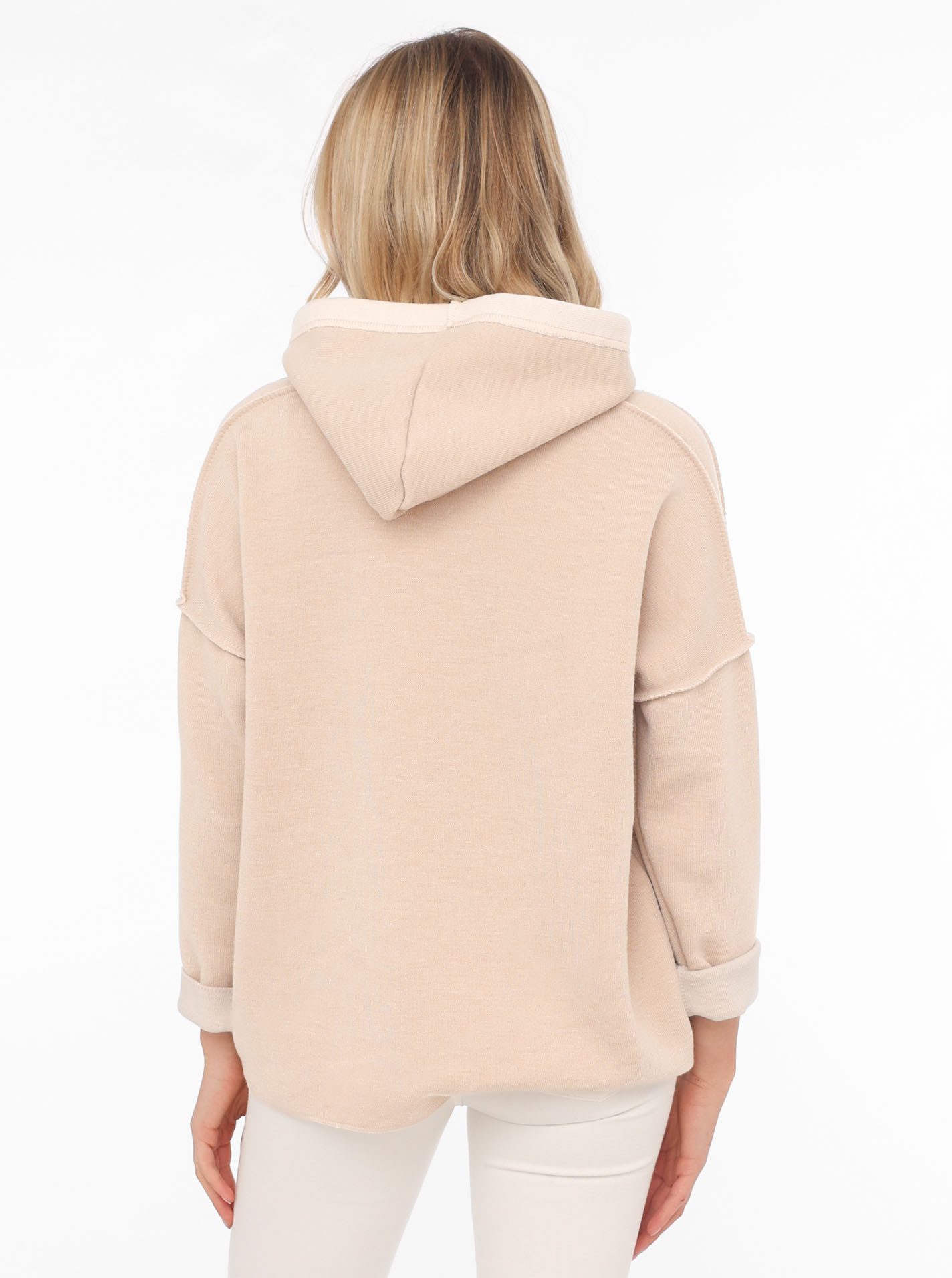 Zwillingsherz Hoodie ""Positive Mind"", Kapuze, 3/4 Arm, tonaler Schriftzug günstig online kaufen
