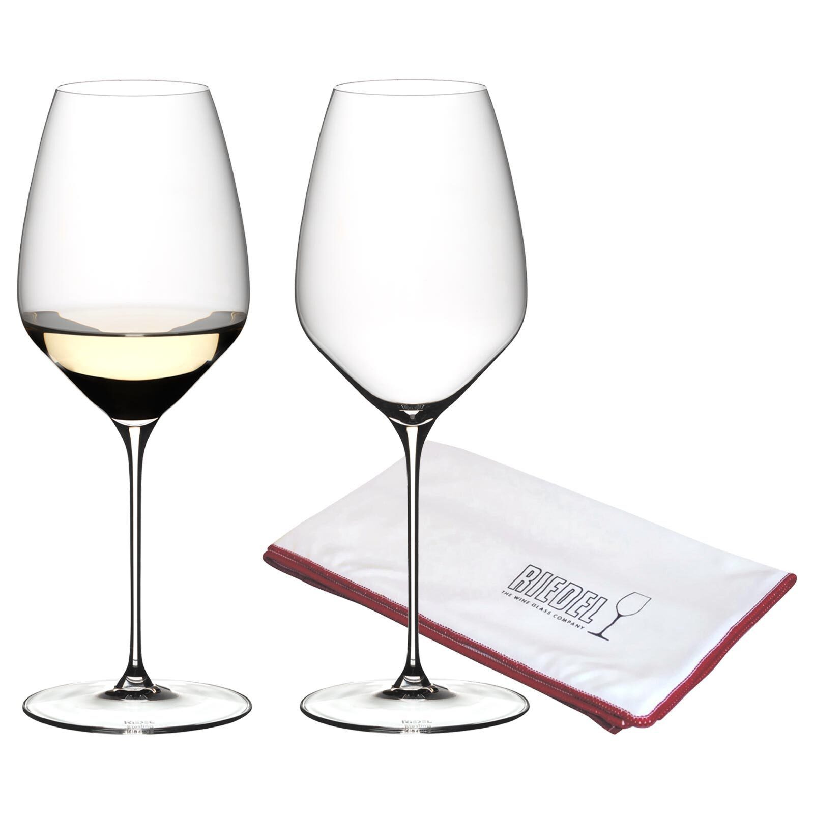 Weißweinglas Veloce Riesling Gläser + Poliertuch 570 ml 2er Set