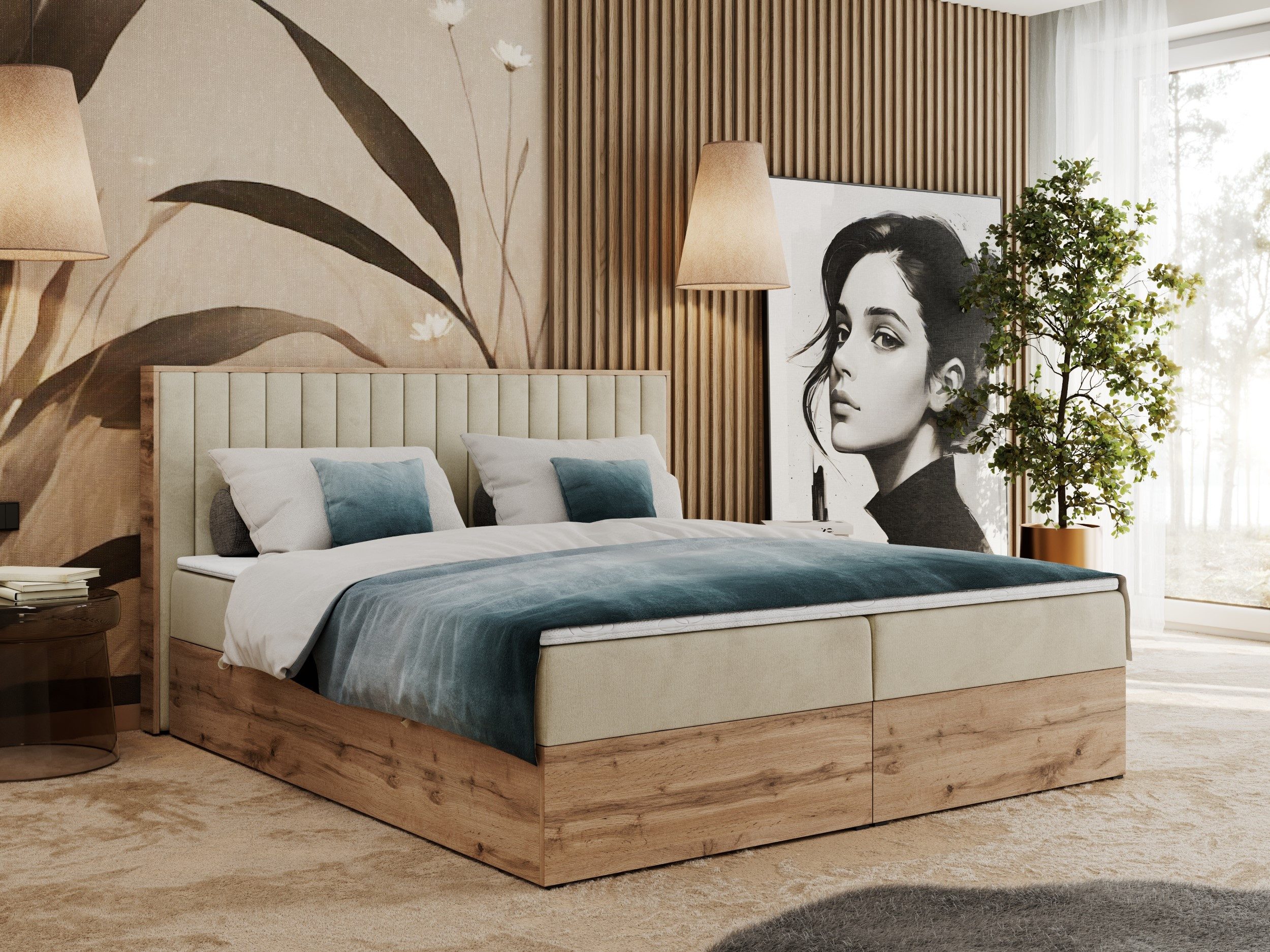 MKS MÖBEL Boxspringbett ALBERO 4 (Set, günstig online kaufen
