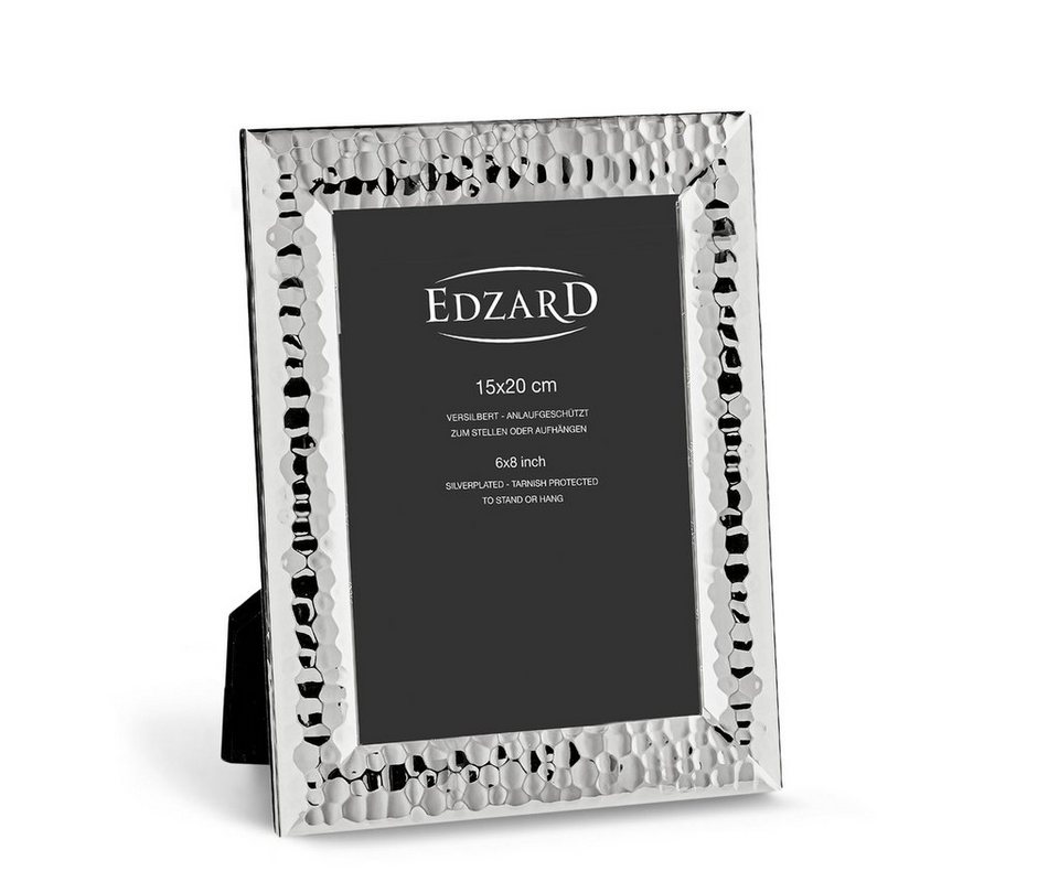 EDZARD Bilderrahmen Gubbio, versilbert und anlaufgeschützt, für 15x20 cm  Bilder – Fotorahmen