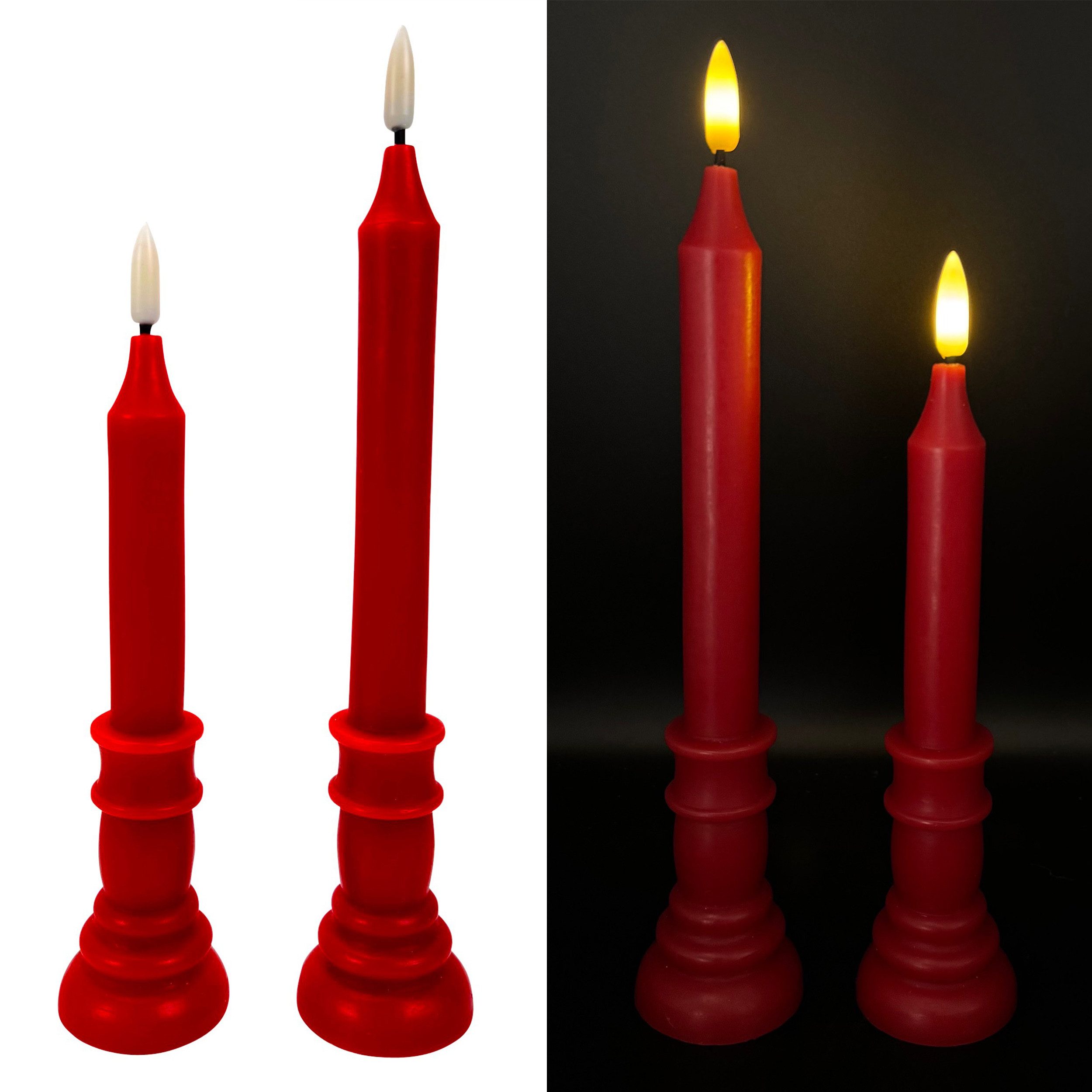 Online-Fuchs LED-Kerze - 2 LED-Stabkerzen aus Echtwachs inklusive Kerzenstä günstig online kaufen