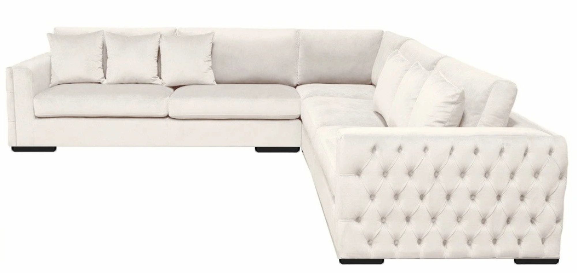 JVmoebel Ecksofa Beige Chesterfieldsofa Eck-Couch luxus L-Form Sofa Polstermöbel Neu, Made in Europe