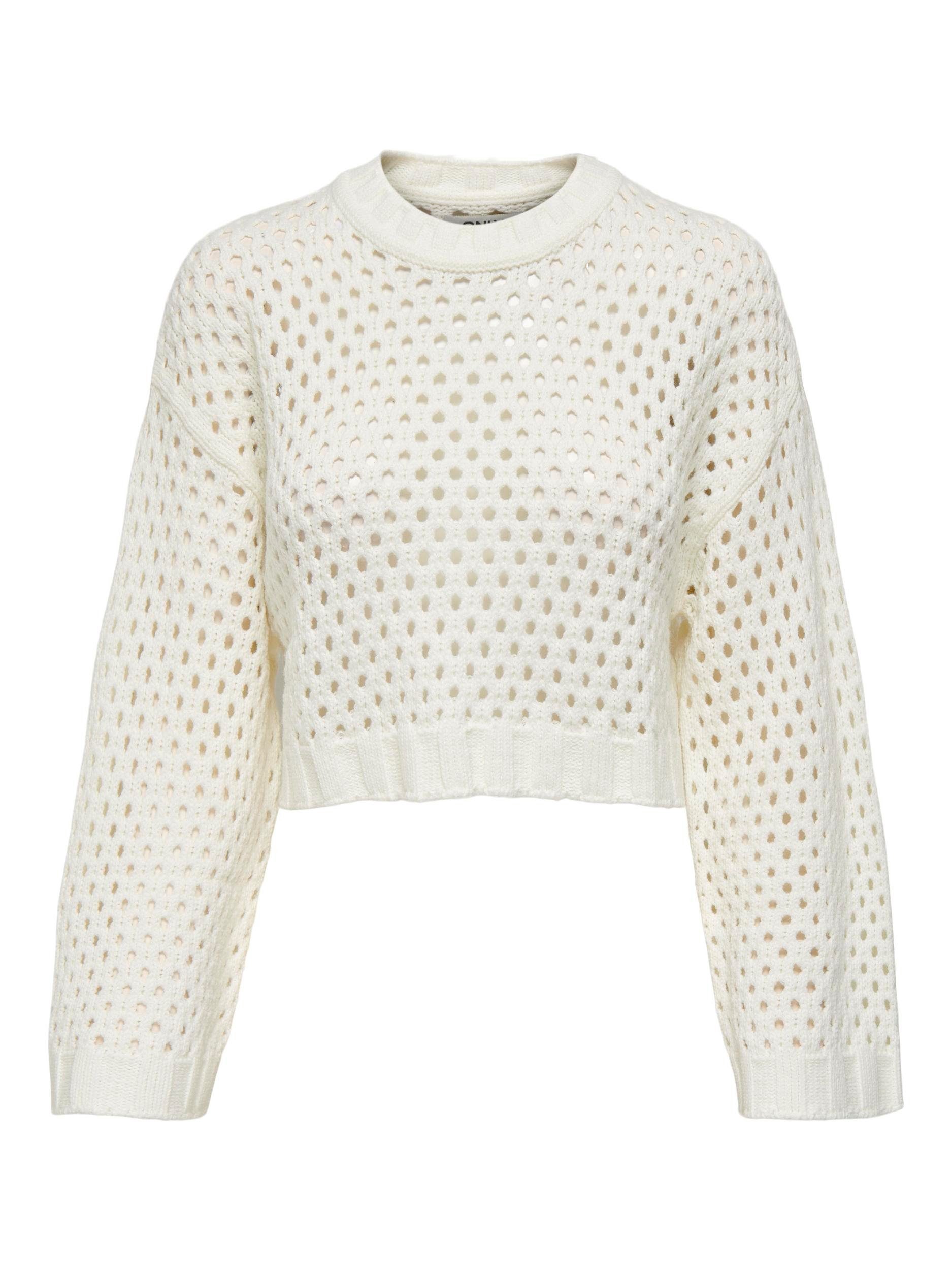 ONLY Strickpullover Only Damen Strick-Pullover Short - OnlSmilla Grobstrick Crop Sweater