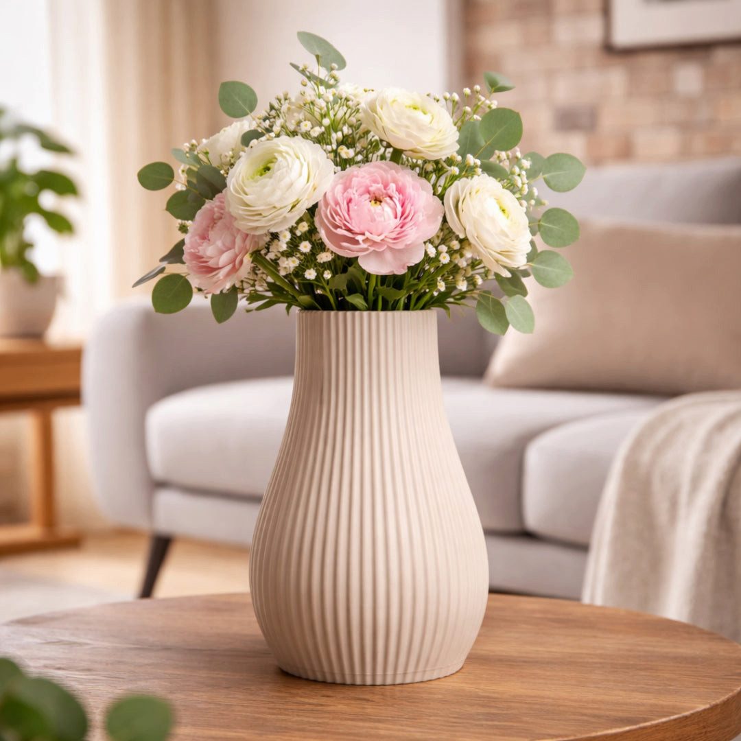 UDINGO Dekovase Moderne Vase geriffelt – Zeitloses Design