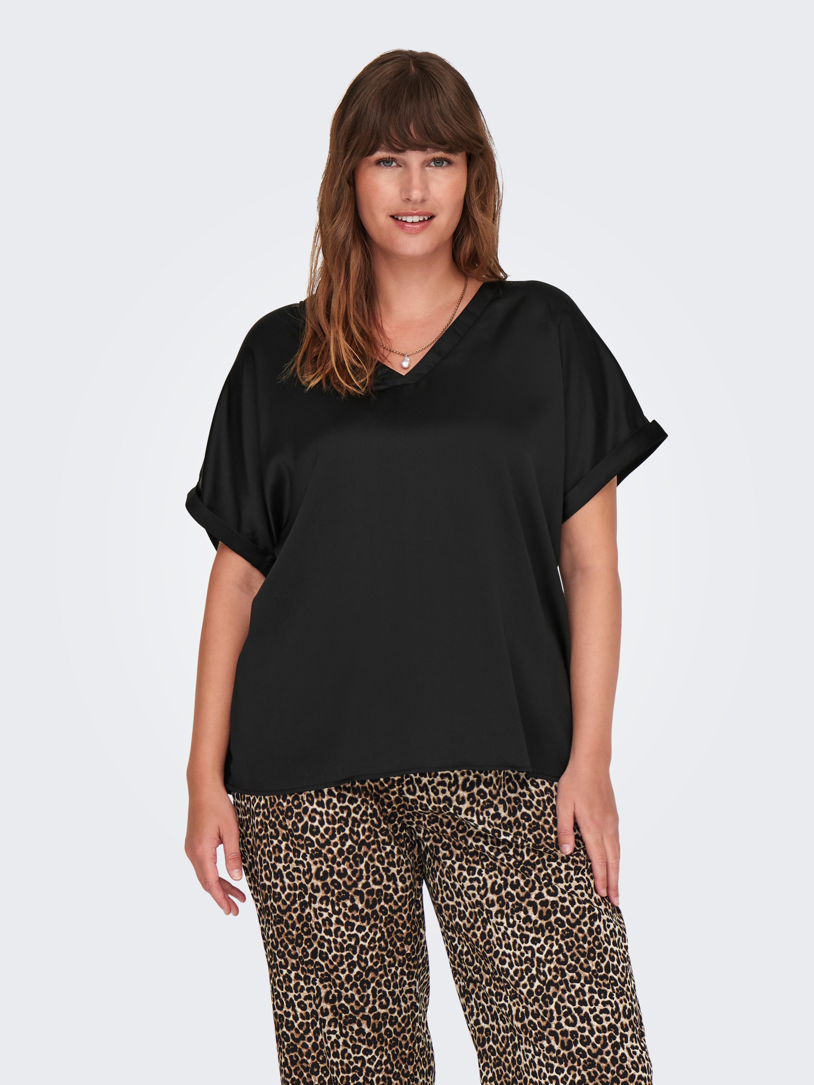 ONLY CARMAKOMA Shirtbluse CARBRYNJA LIFE S/S IN-ONE TOP WVN in glänzender O günstig online kaufen