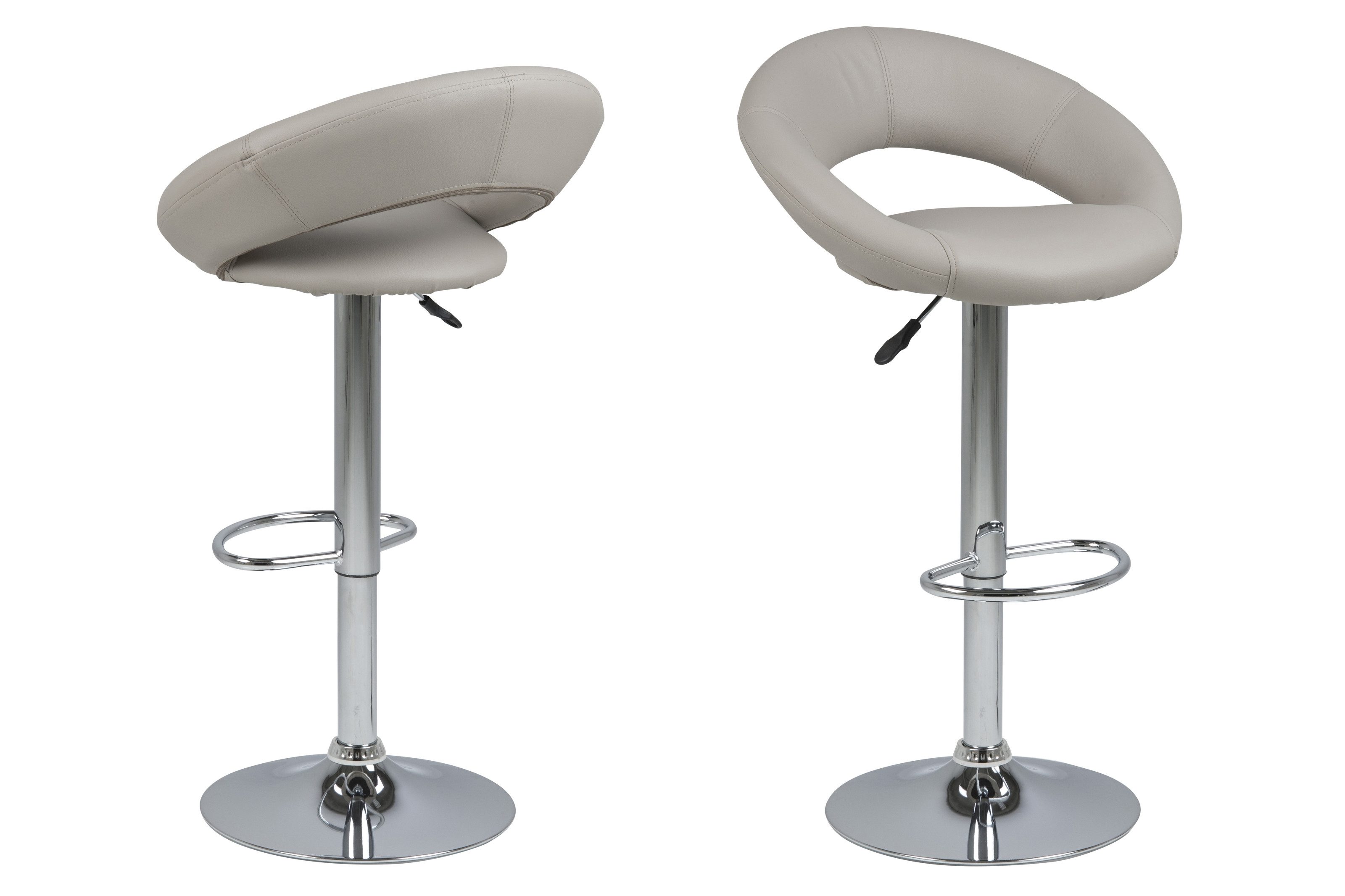 Barhocker in Grau, PU - 56x100x50cm (BxHxT)