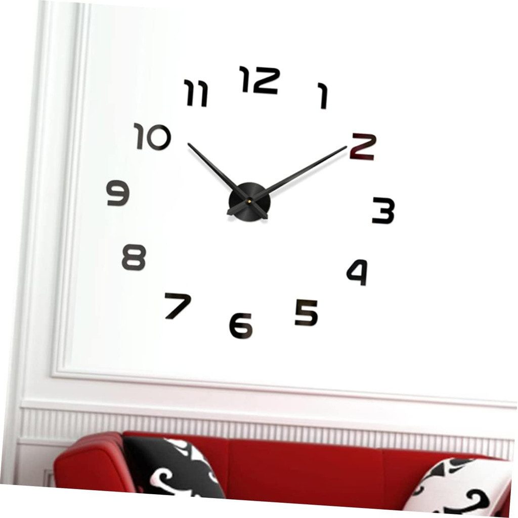 VEKROBOT Wanduhr Rahmenlose Digitaluhr Selbstklebend für moderne Wohndekoration (Wanduhr aus Acryl – analoge Zeiger, geräuschlos – perfekt als Geschenk)