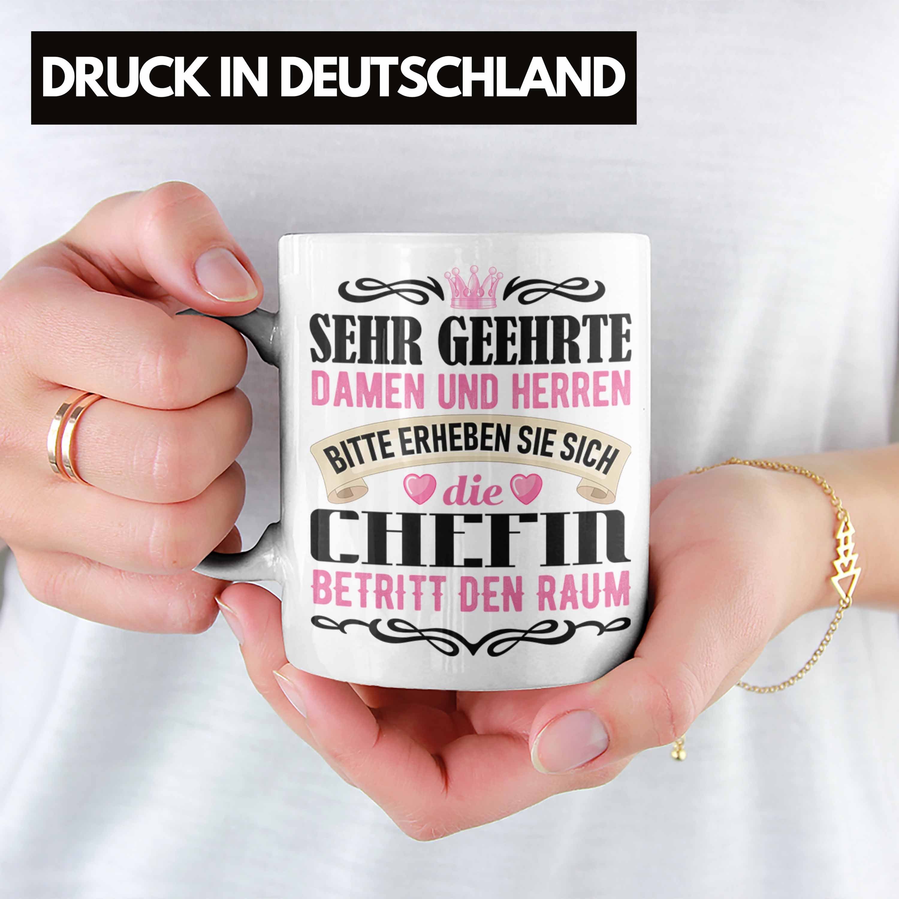 Tasse Tasse Chefin Spruch Geschenk Beste - Weiss Trendation Chefin Trendation Geschenkidee Team Lustiger Von