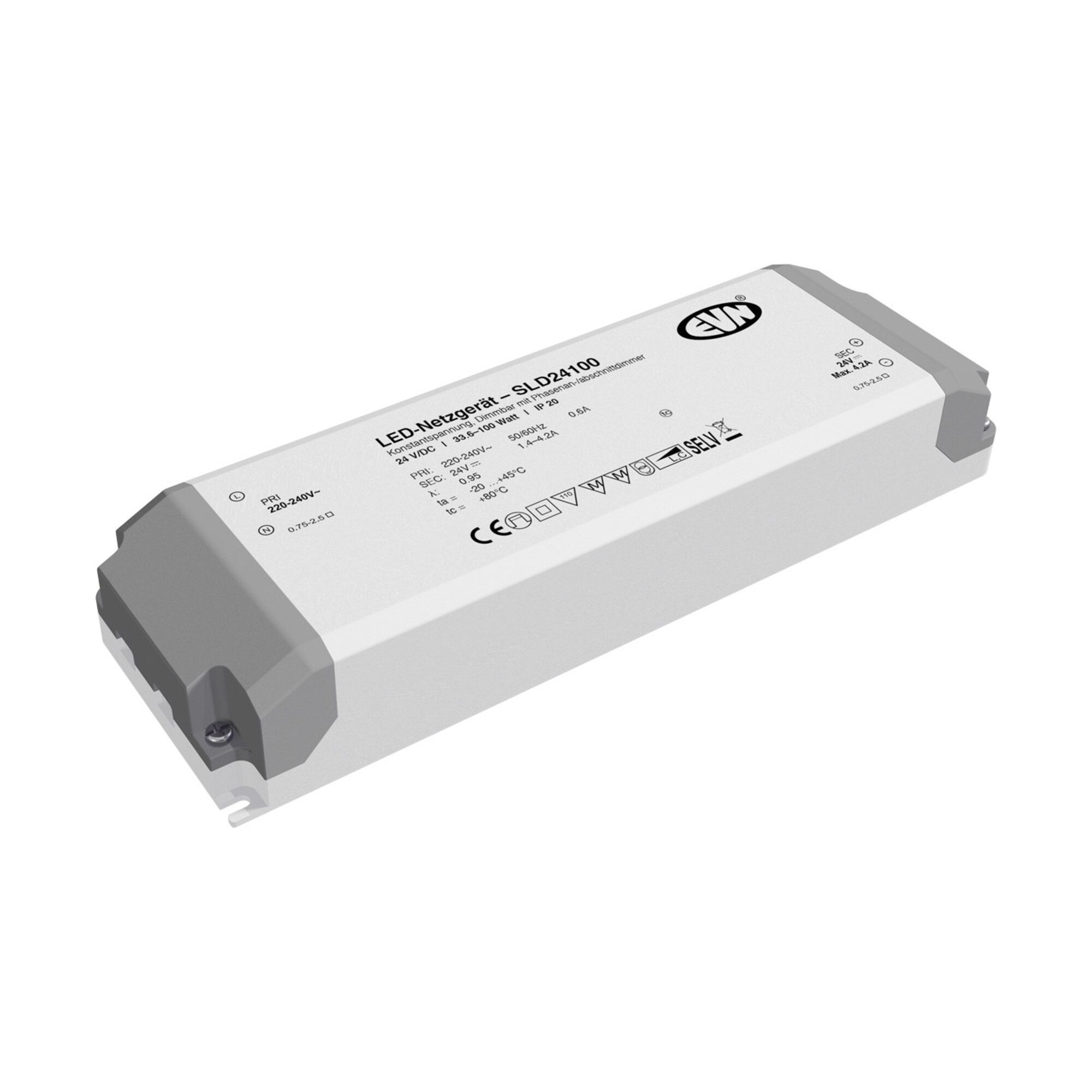 Contorion EVN Lichttechnik LED-Netzgerät 24V/DC 33,6-100W SLD24100 Steckdosenleiste