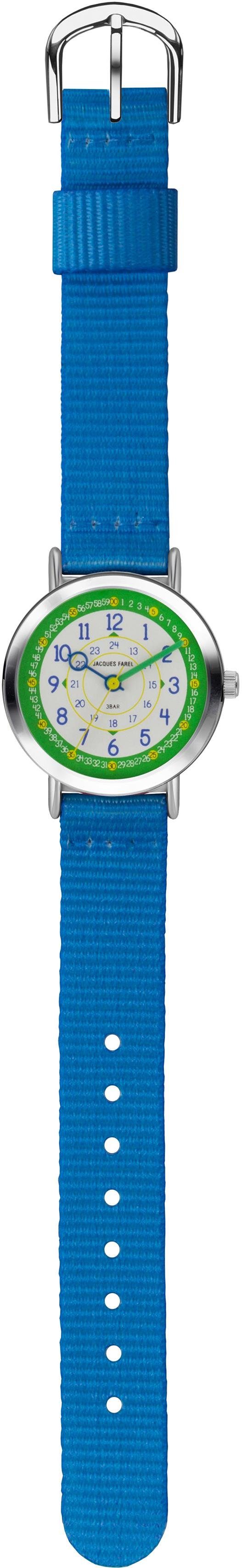 Jacques Farel Quarzuhr Happy Learning, Lernuhr, KOP 03, Armbanduhr, Kinderuhr, Lernuhr, Geschenkidee, Schulanfang, Geburtstag