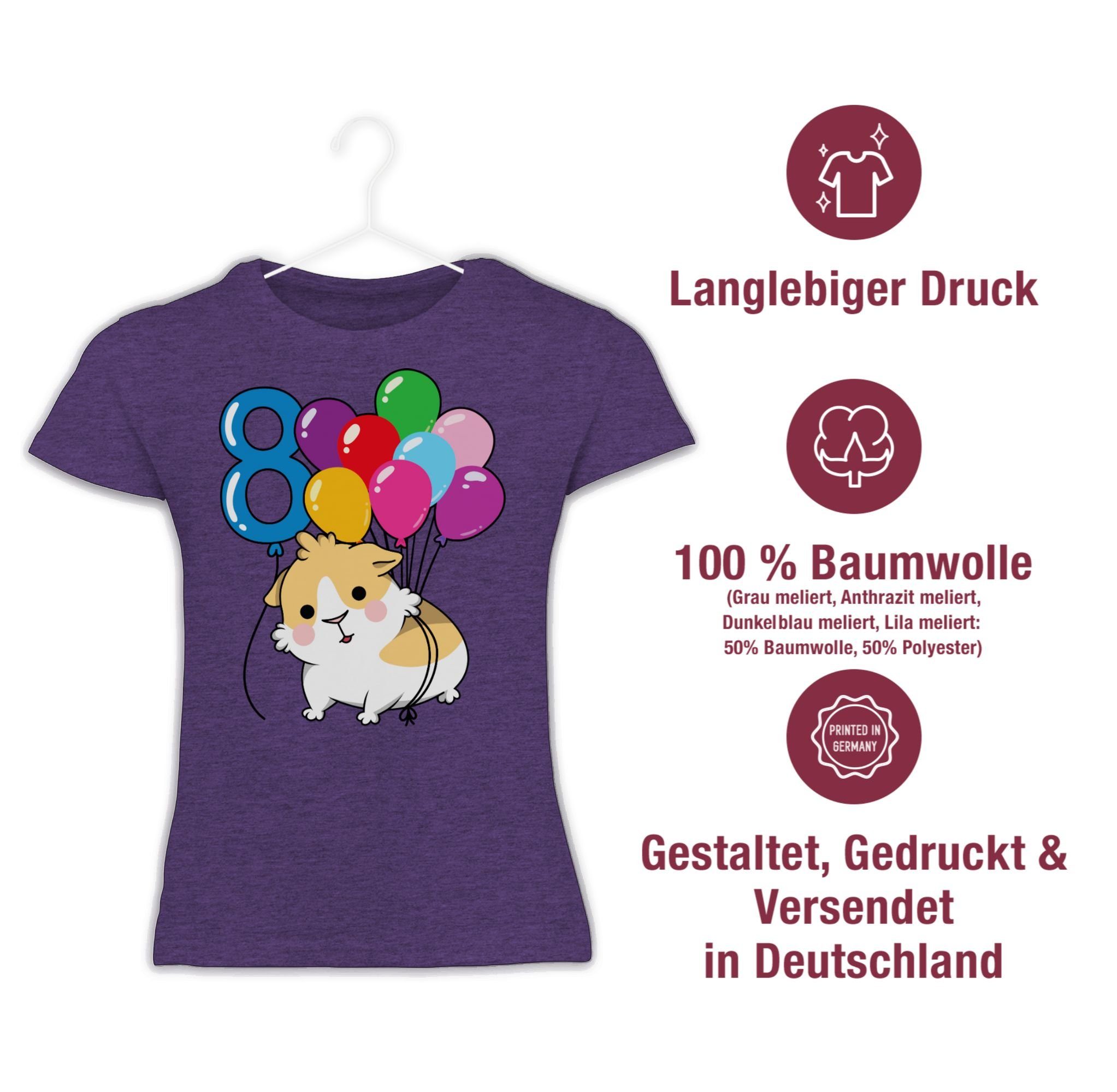 Geburtstag Lila Meerschweinchen Shirtracer 1 Acht Meliert T-Shirt 8.