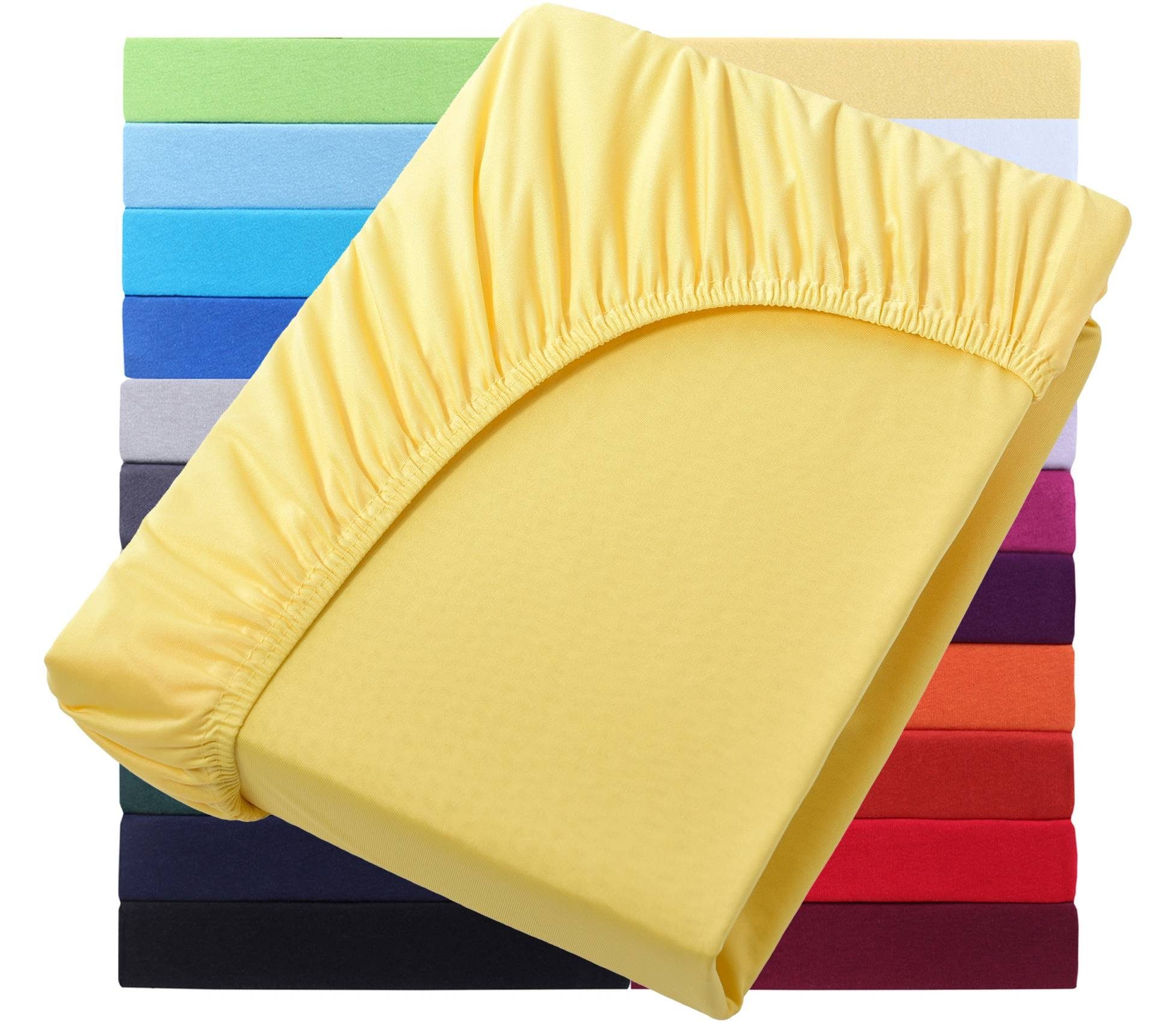 NatureMark Spannbettlaken Jersey Basic Spannbetttuch, 100% Baumwolle, Gummi günstig online kaufen