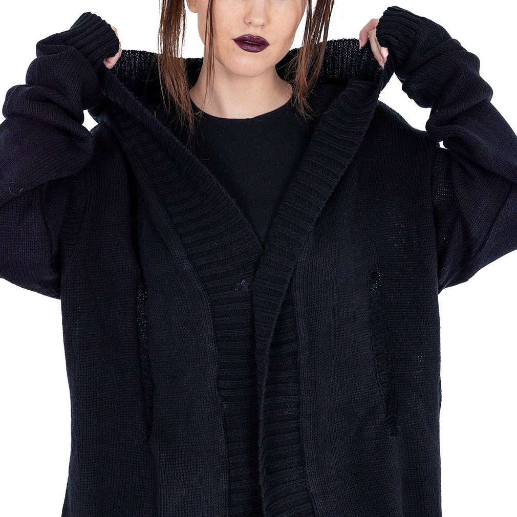 Heartless Strickjacke Axel Cardigan Punk Gothic Goth Grunge Distressed