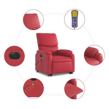 vidaXL Sessel Massagesessel mit Aufstehhilfe Elektrisch Rot Kunstleder (1-St)