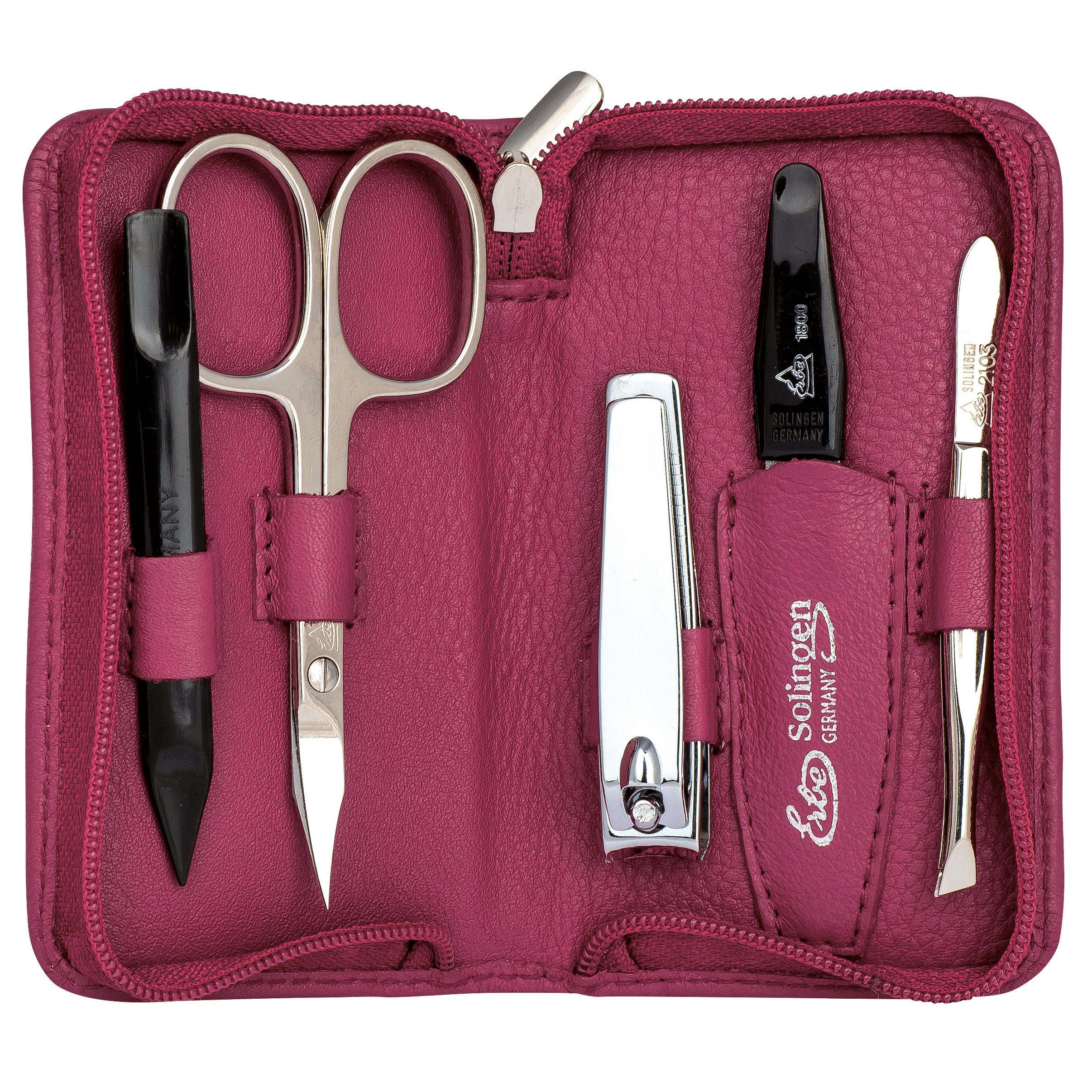 ERBE Maniküre-Etui Lederetui mit Zippverschluss, 5 tlg., bestückt mit Solin günstig online kaufen