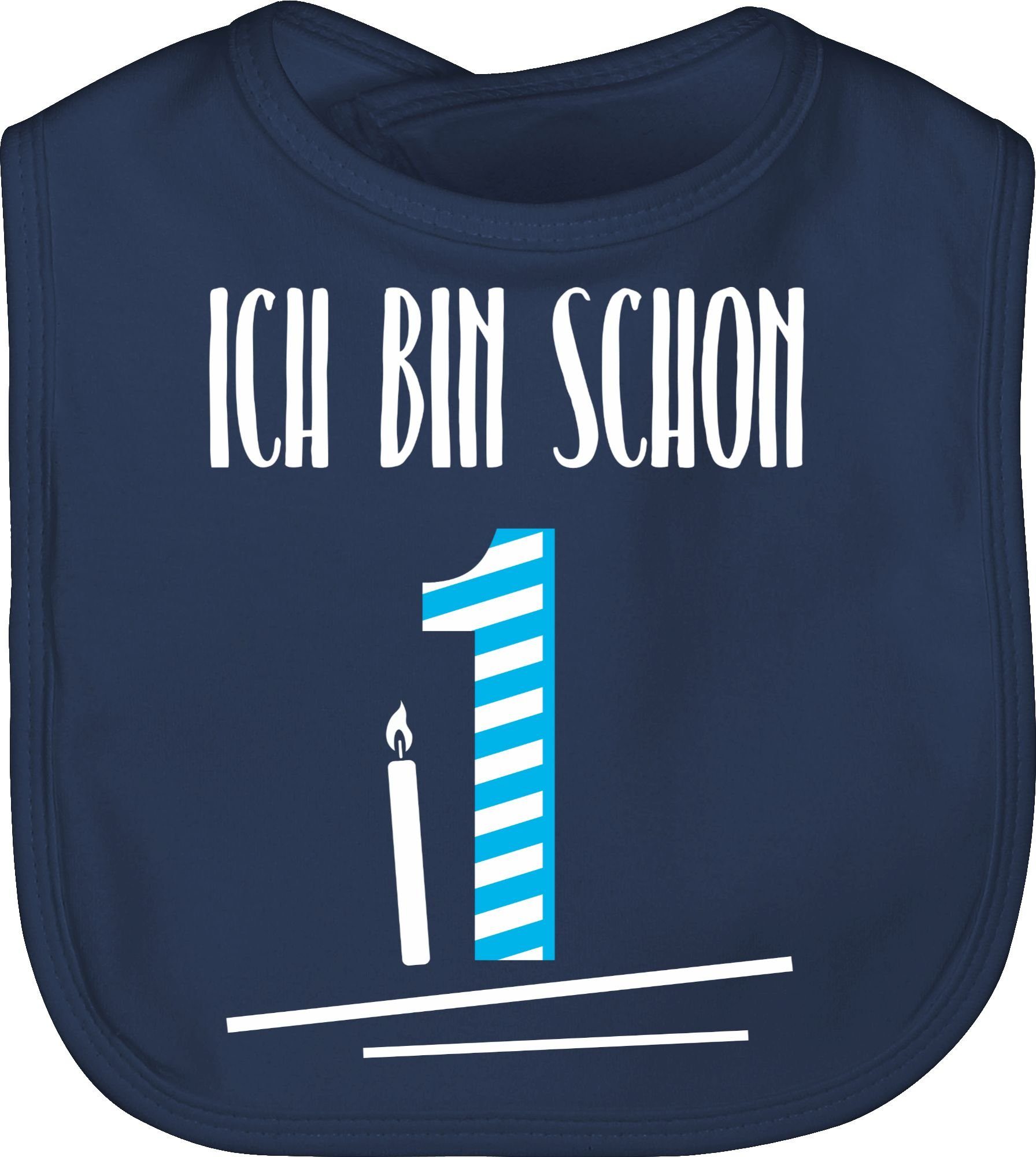 Shirtracer Lätzchen Ich bin schon eins blau, 1. Geburtstag 1 Navy Blau