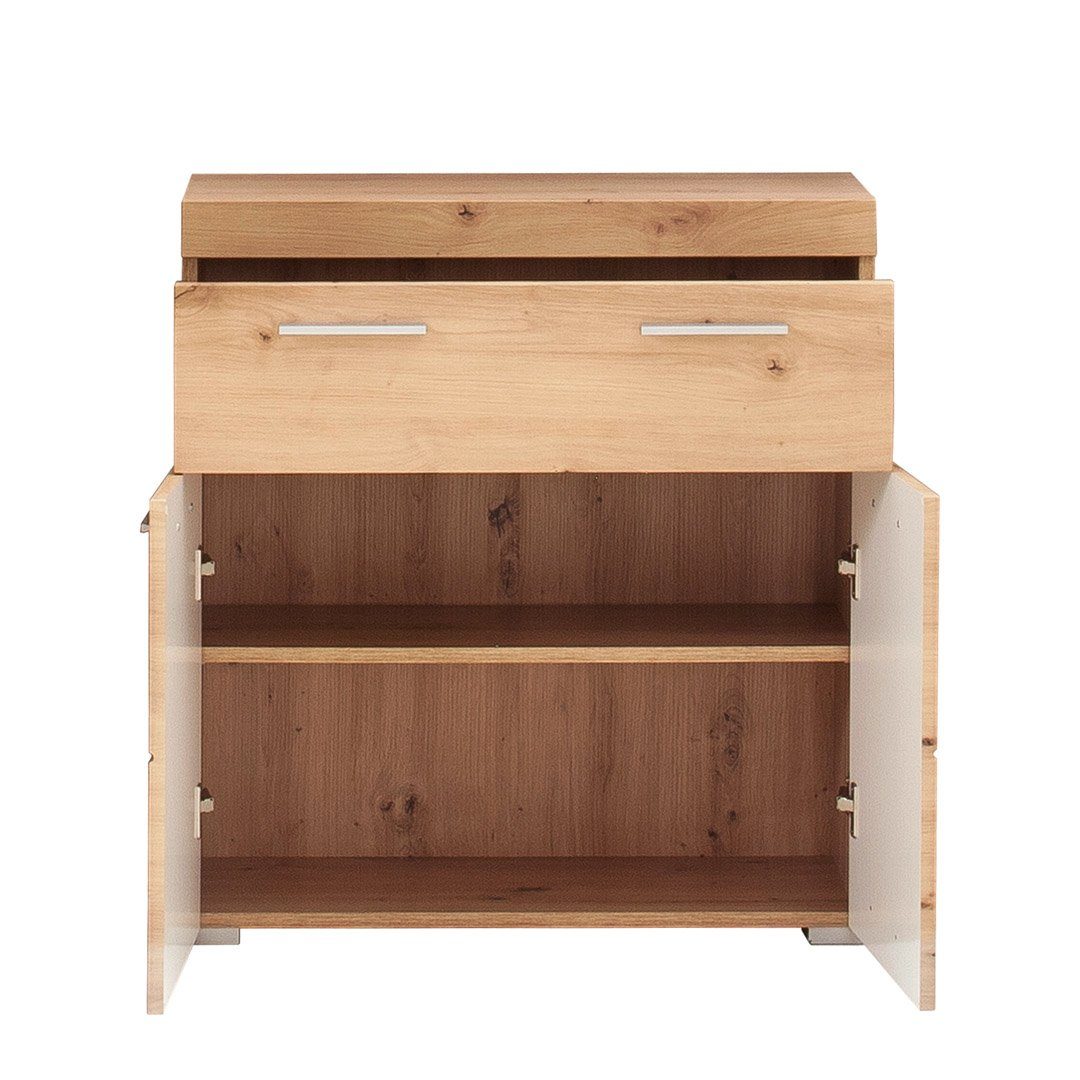 ebuy24 Badezimmerspiegelschrank AmandaMando Bad Standtype Stauraum 2 Türen, 1 Schu