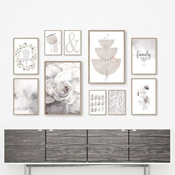 homestyle-accessoires Poster Bilder SET HOME IS A FEELING - FAMILY CREATED BY LOVE A3/A4/A5, (10 St), Ohne Bilderrahmen