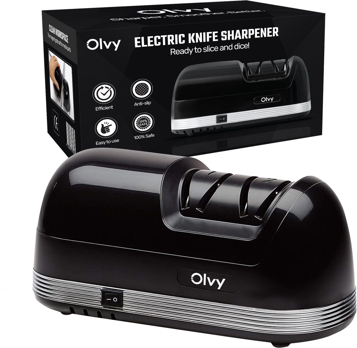 Olvy Messerschärfer Olvy Elektrischer Messerschärfer PRO, Profi-Diamant-Messerschärfer