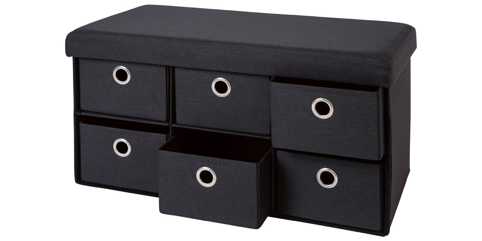 Livarno home Sitzbank Livarno Home Sitzbank anthrazit mit 6 Fächern Sitztruhe Bank