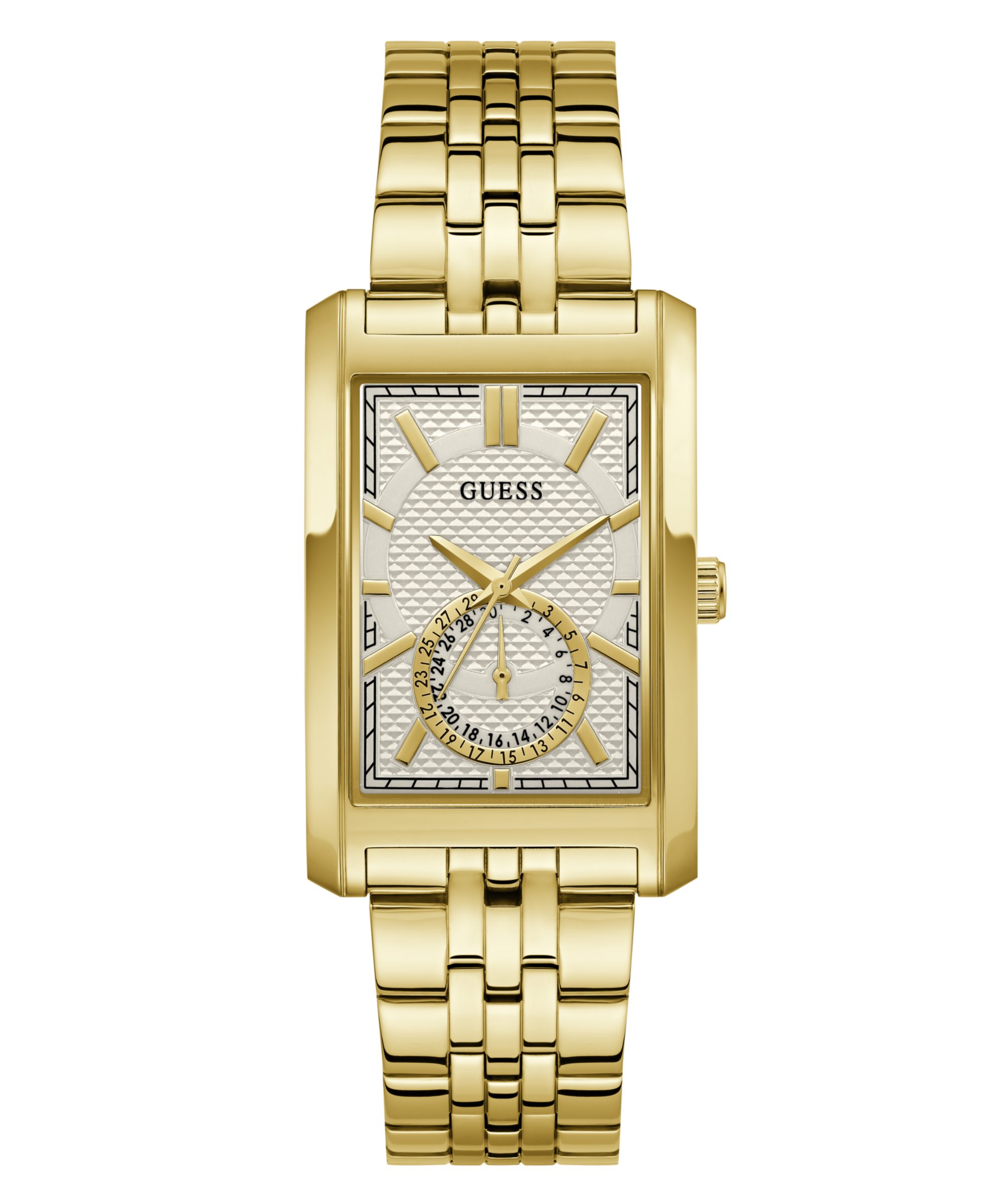 Guess Quarzuhr HUGH GW1125G2, Armbanduhr, Damenuhr, Herrenuhr, Edelstahlarmband, analog, Tag