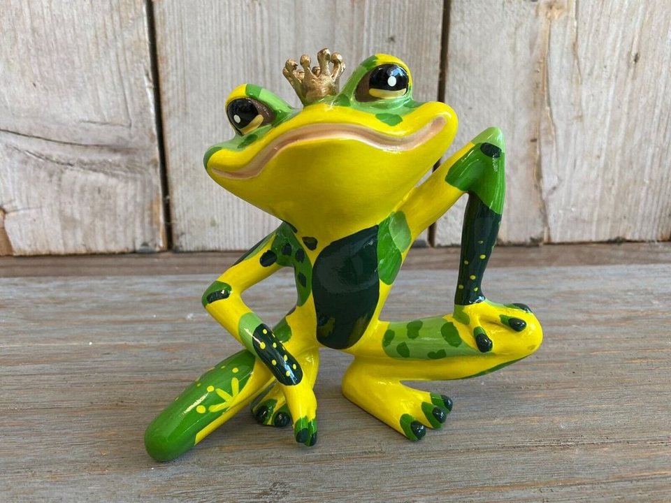 Annimuck Dekofigur Trend Art Frog Prince Frosch Unikat handbemalt  Kunstobjekt14x14 cm (1 St)