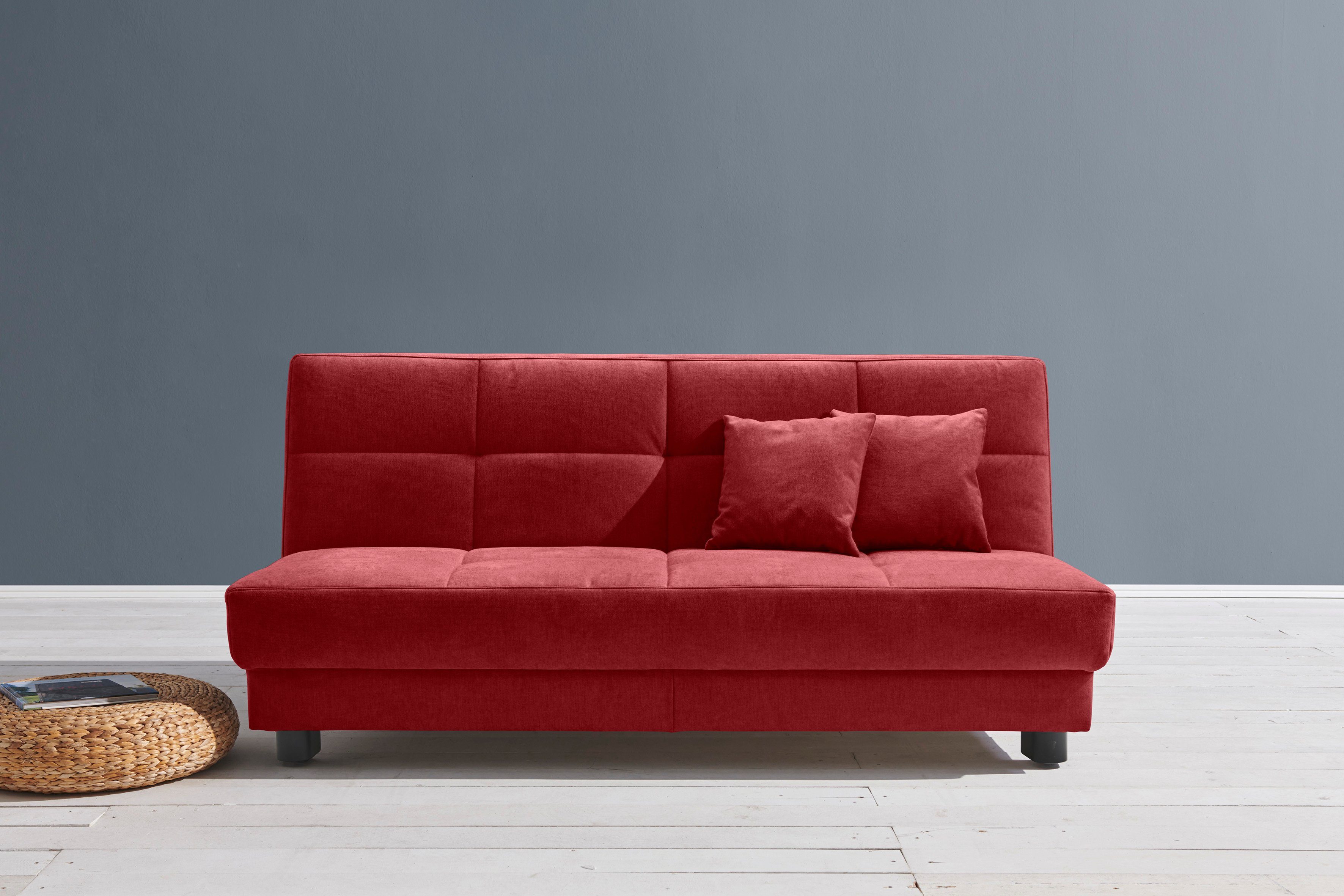 ell + ell Schlafsofa Tilda, Breite 185 cm, inkl. 2 Zierkissen marsala