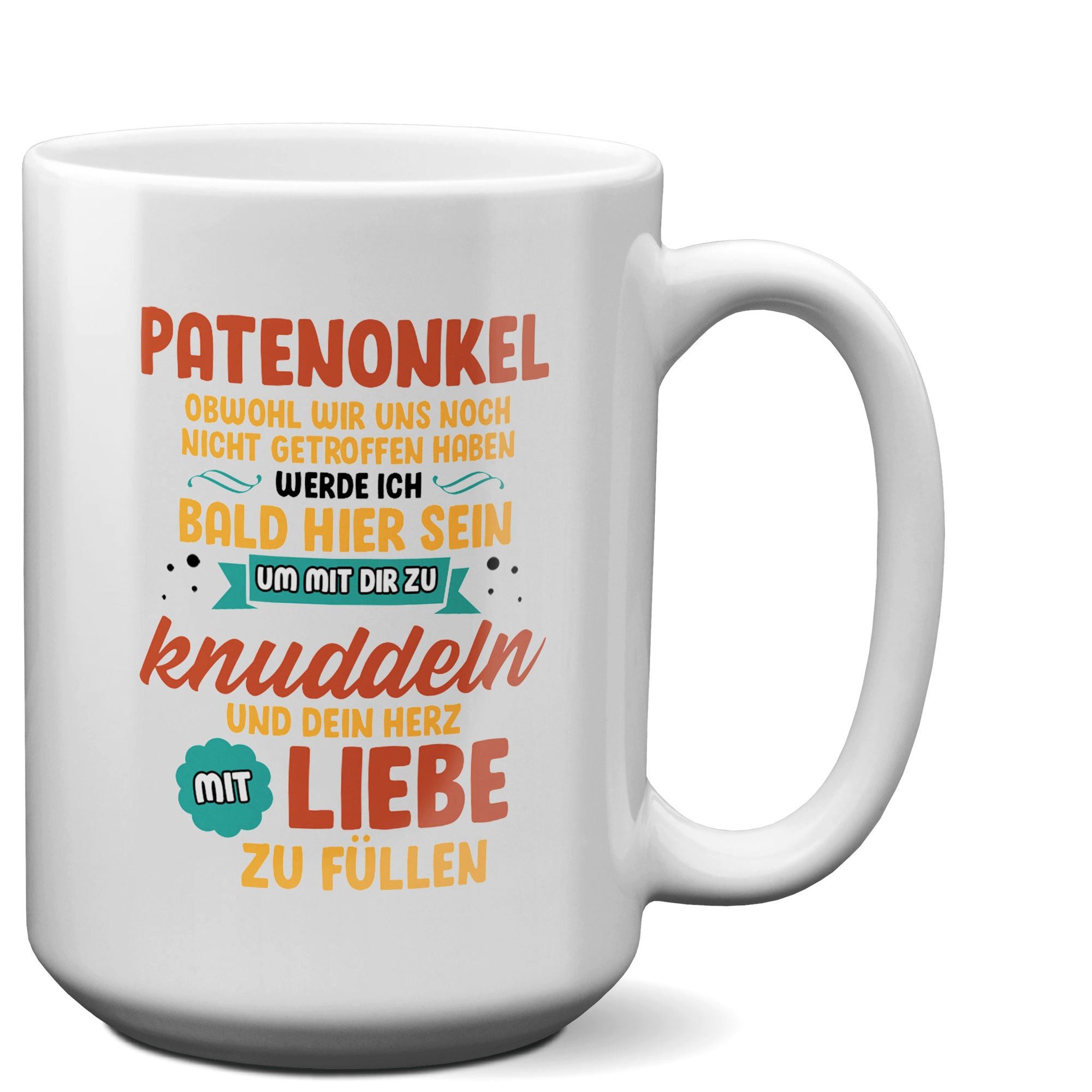 22Feels Tasse Du Wirst Patenonkel Schwangerschaft Geschenk Baby Kaffeetasse Männer, Keramik, XL, Made In Germany, Spülmaschinenfest