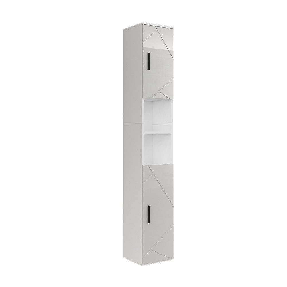 Vicco Hochschrank Irma, Weiß/Weiß Hochglanz, 30 günstig online kaufen