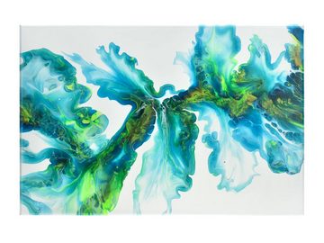 Raumzutaten Leinwandbild Acryl Pouring Bild 60x40cm "Ocean Whisper" Unikat, abstrakt, Wanddeko, Wandbild