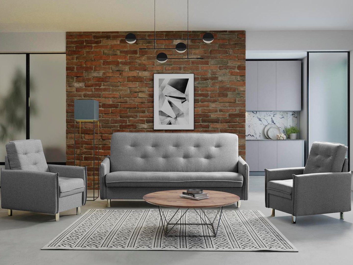 Beautysofa Polstergarnitur LORETTO, Sofa + 2x günstig online kaufen