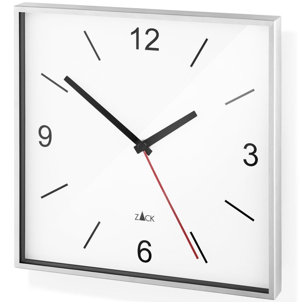 Zack Wanduhr ZACK Wanduhr SILLAR 60053 weiß eckig 26 x 26 cm Quarz-Werk Edelstahl