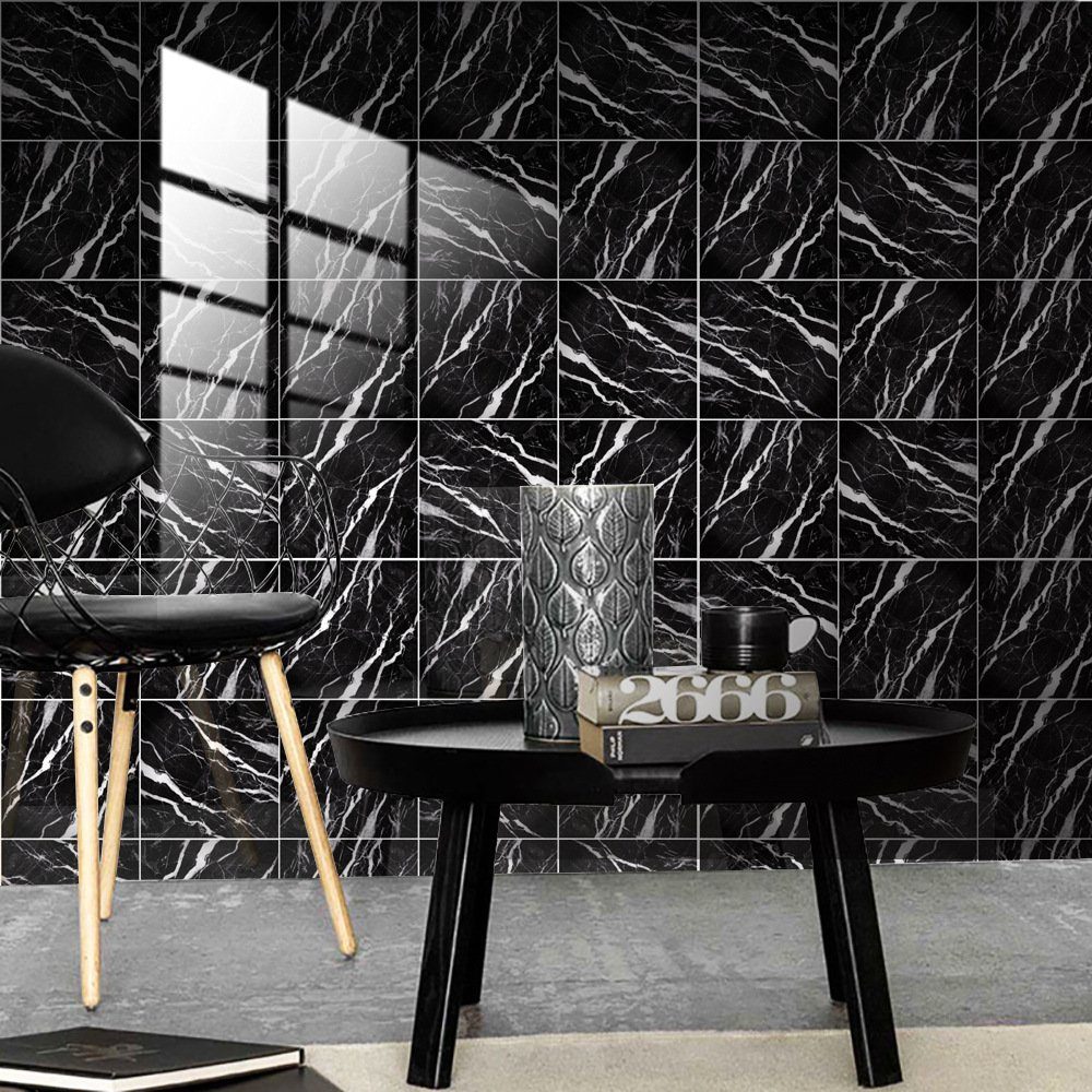 COOL-i ® Fliesenaufkleber, 10 stück PVC Fliesenaufkleber, Selbstklebende (10x10 cm,15x15 cm)