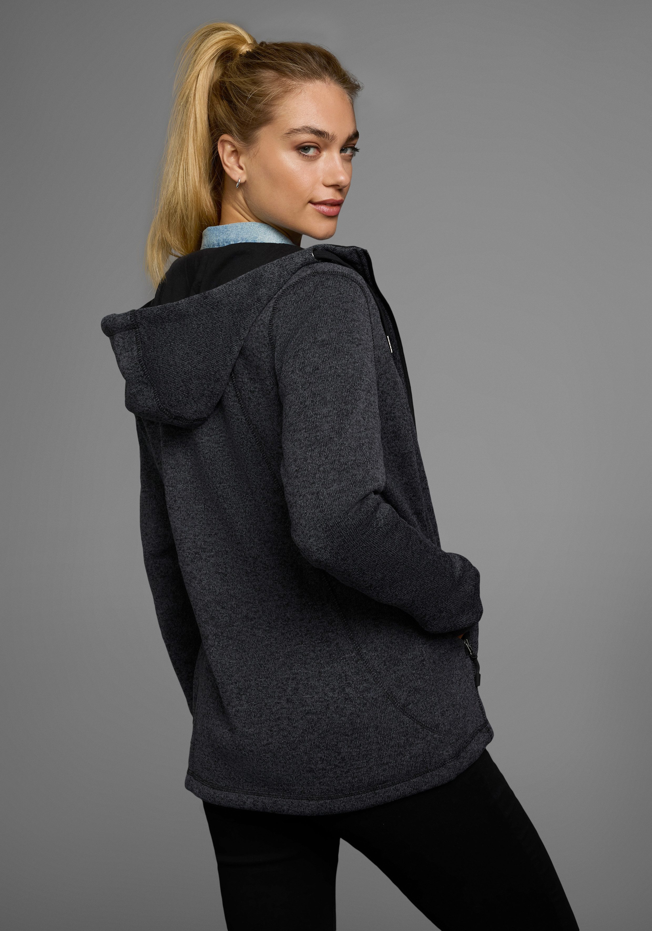 Polarino Strickfleecejacke für kalte Tage, aus Strickfleece, sportlicher Stil – Bild 5 von 5
