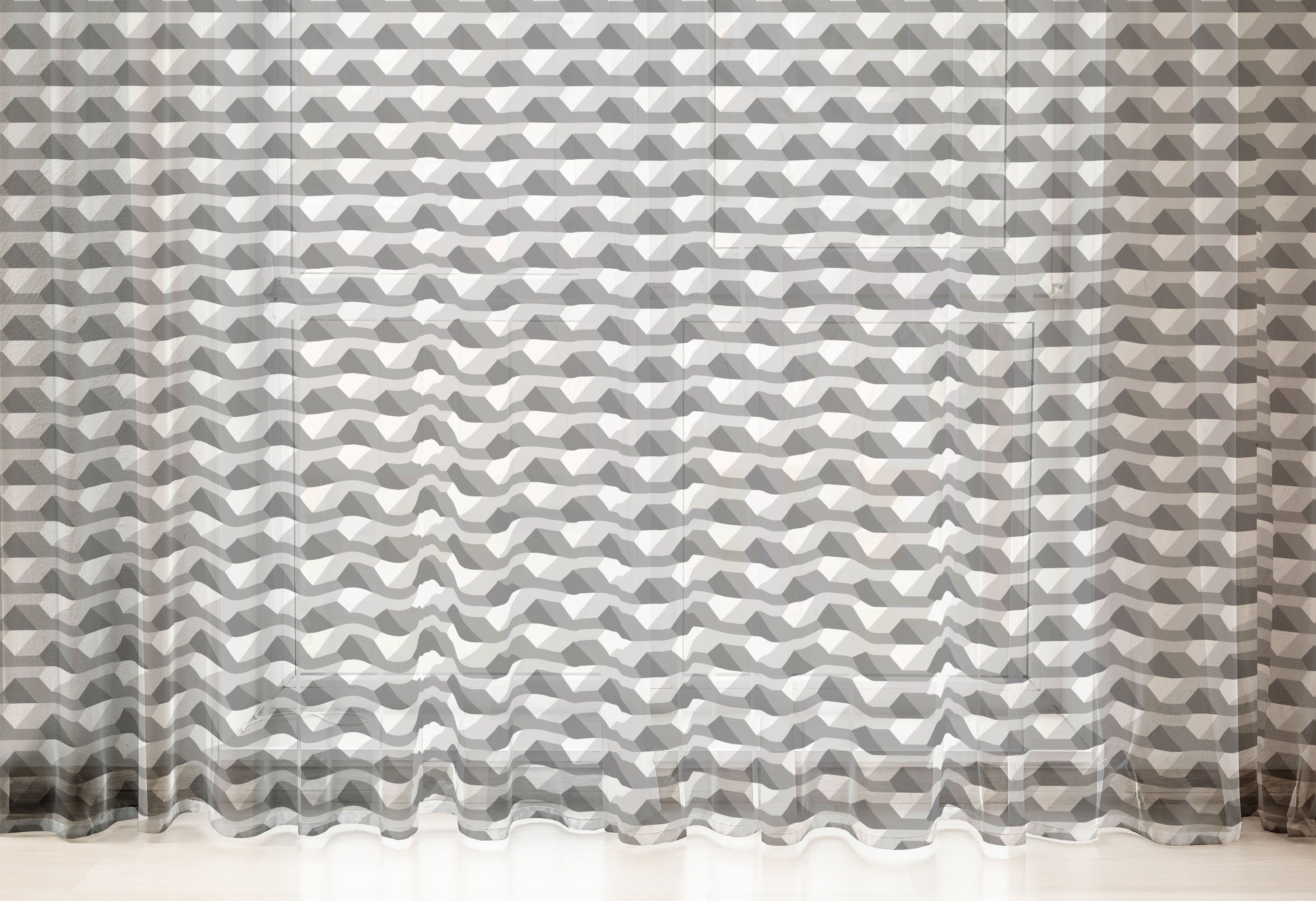 Gardine schiere Drapierung für Geometrisch Abakuhaus, Party Minimalist Link-Form Hochzeit Panels, 2