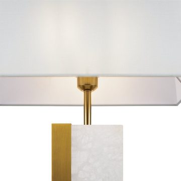 Maytoni Tischleuchte Tischleuchte Bianco in Weiß und Gold E27 eckig, keine Angabe, Leuchtmittel enthalten: Nein, warmweiss, Tischleuchte, Nachttischlampe, Tischlampe