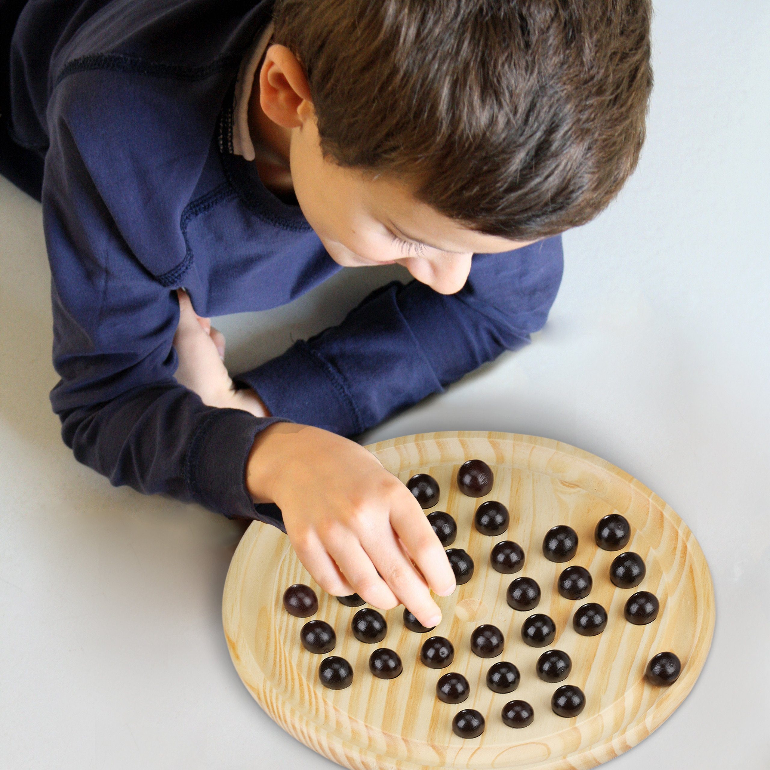 relaxdays Spiel Holz Solitaire Spiel