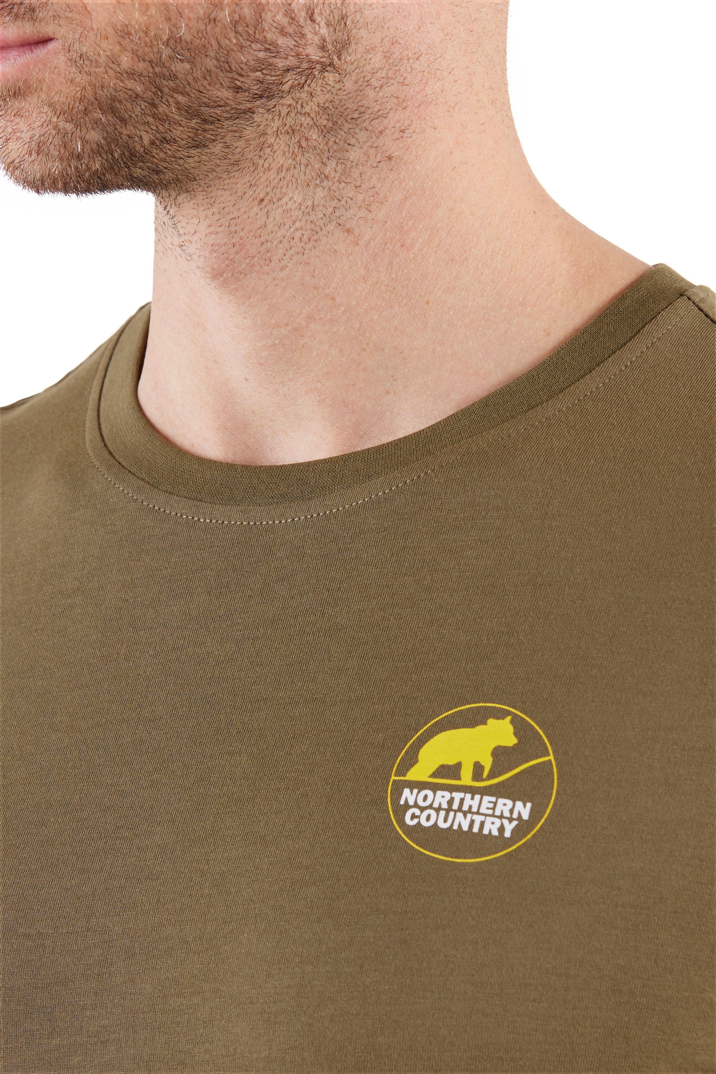 Dusty Country Arbeiten zum Rundhalsshirt Northern ideal Olive Tragekomfort, weicher