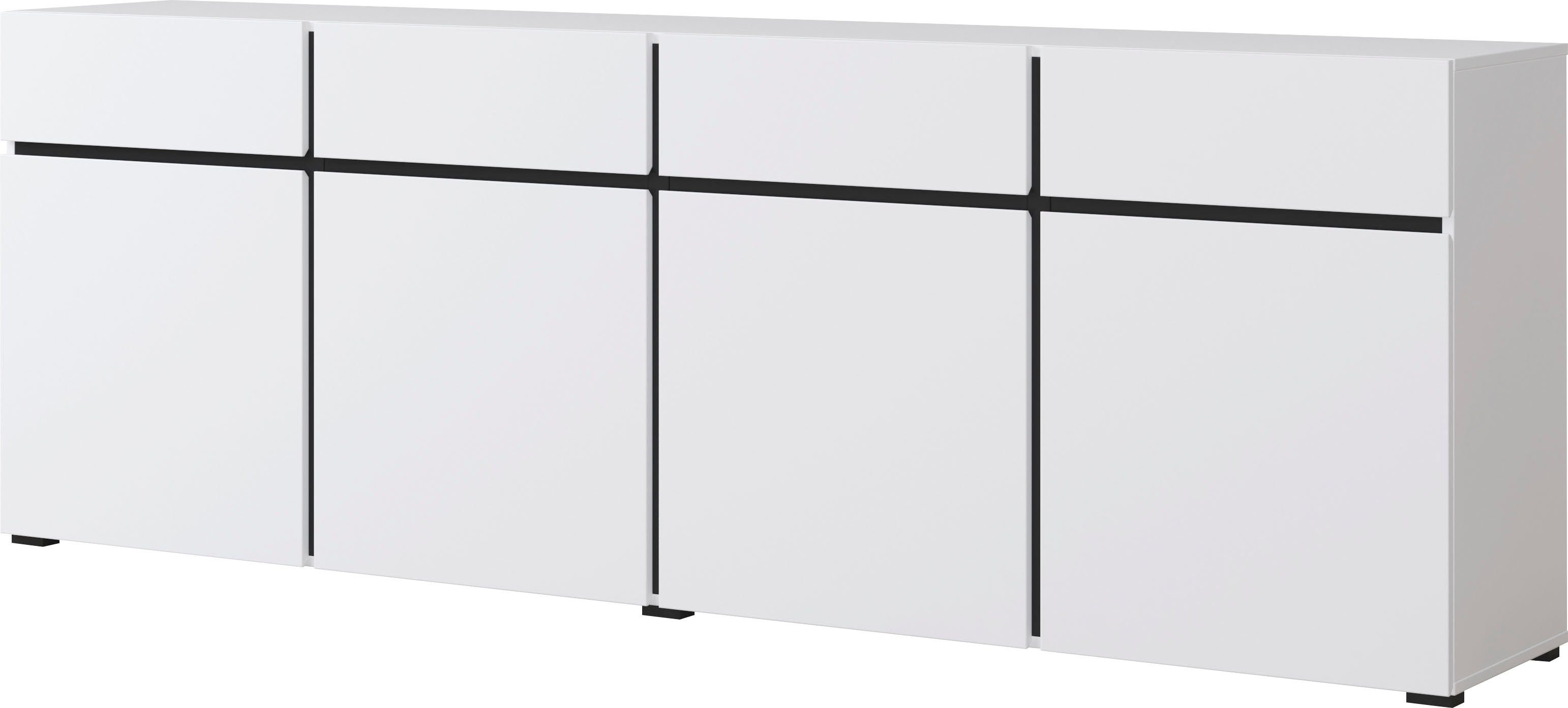 INOSIGN Sideboard Cross,Breite 225 cm, moderne grifflose Kommode,4 Türen/4 günstig online kaufen