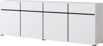 INOSIGN Sideboard Cross,Breite 225 cm, moderne grifflose Kommode,4 Türen/4 Schubkästen, Schubladenschrank mit viel Stauraum, Einlegeböden verstellbar
