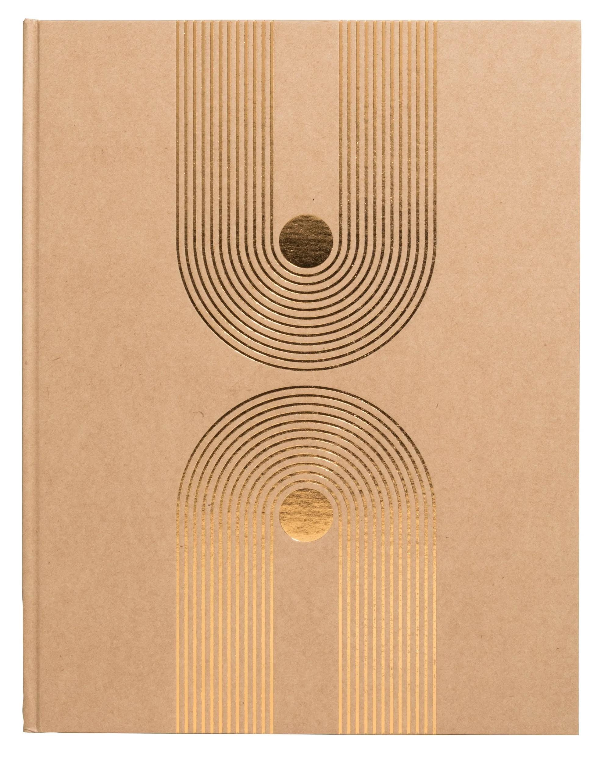 EXACOMPTA Fotoalbum Gästebuch 50 Bl blanko Goldschnitt 27x22 cm Graphik - Kraft - 47849E, Schreibwaren