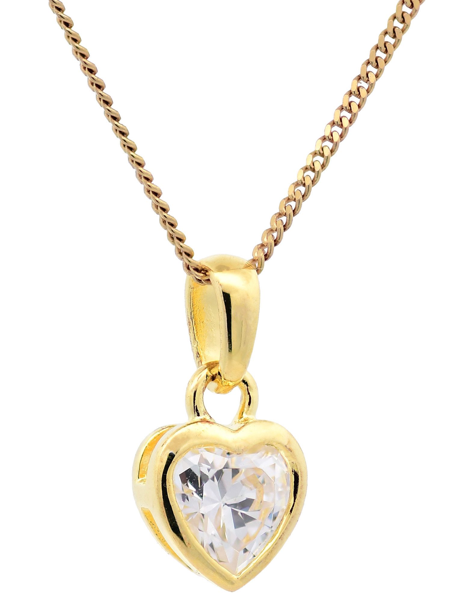 Kreuzanhänger Anhänger Herz 925 Sterlingsilber vergoldet mit verg. Silberkette 36cm