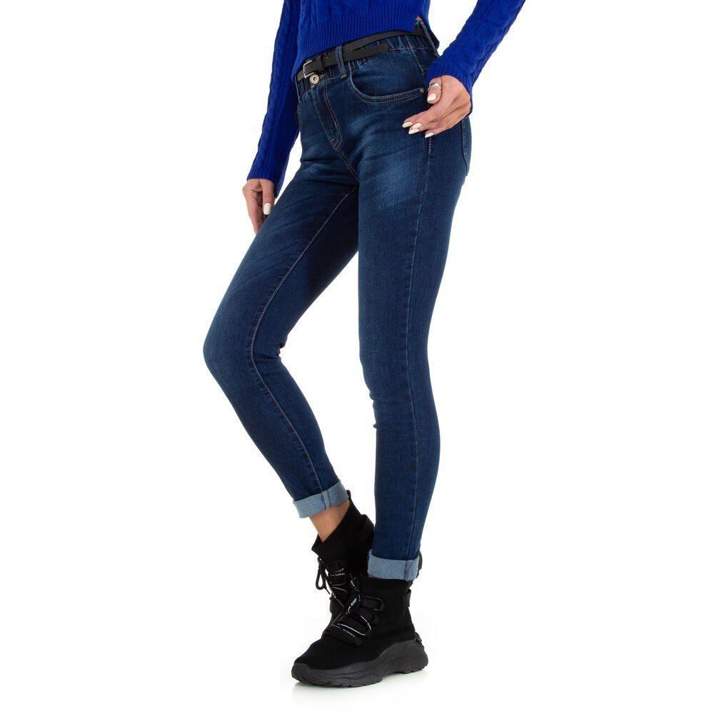 Stretch Jeans Skinny in Freizeit Blau Ital-Design Damen Skinny-fit-Jeans