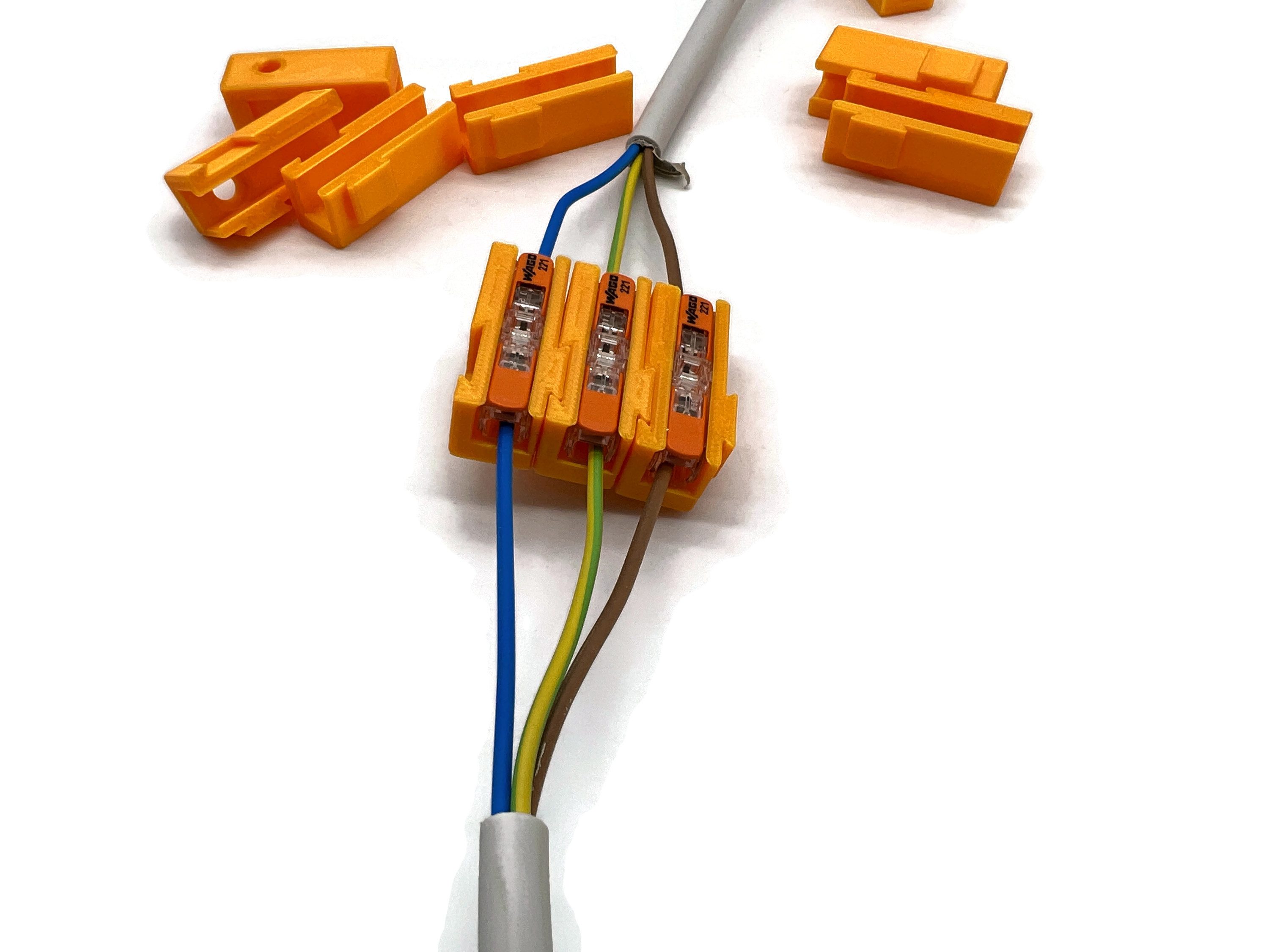 eXODA Verbindungsklemme 10x Halterung für 1er Wago Klemmen für Typ 221-411, Klemmenhalter für 10 Klemmen, für 1er Wagoklemmen