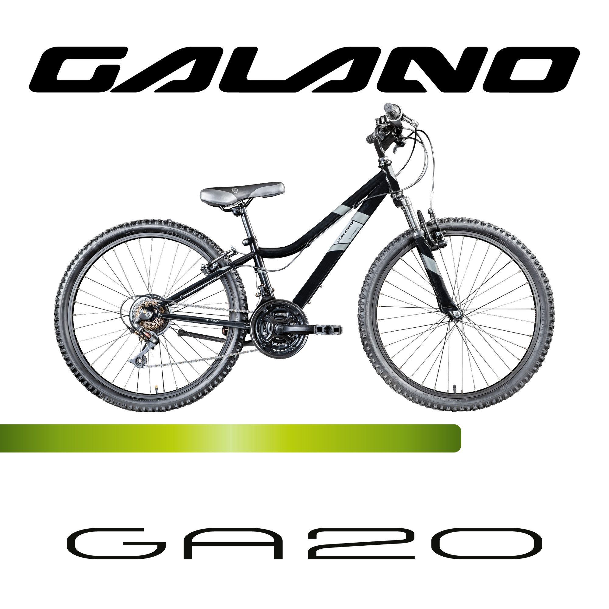 Galano Mountainbike GA20, 21 Gang Saiguan, Kettenschaltung, Jugendfahrrad 24 Zoll Mountainbike 130-145cm 21 Gänge Kinder