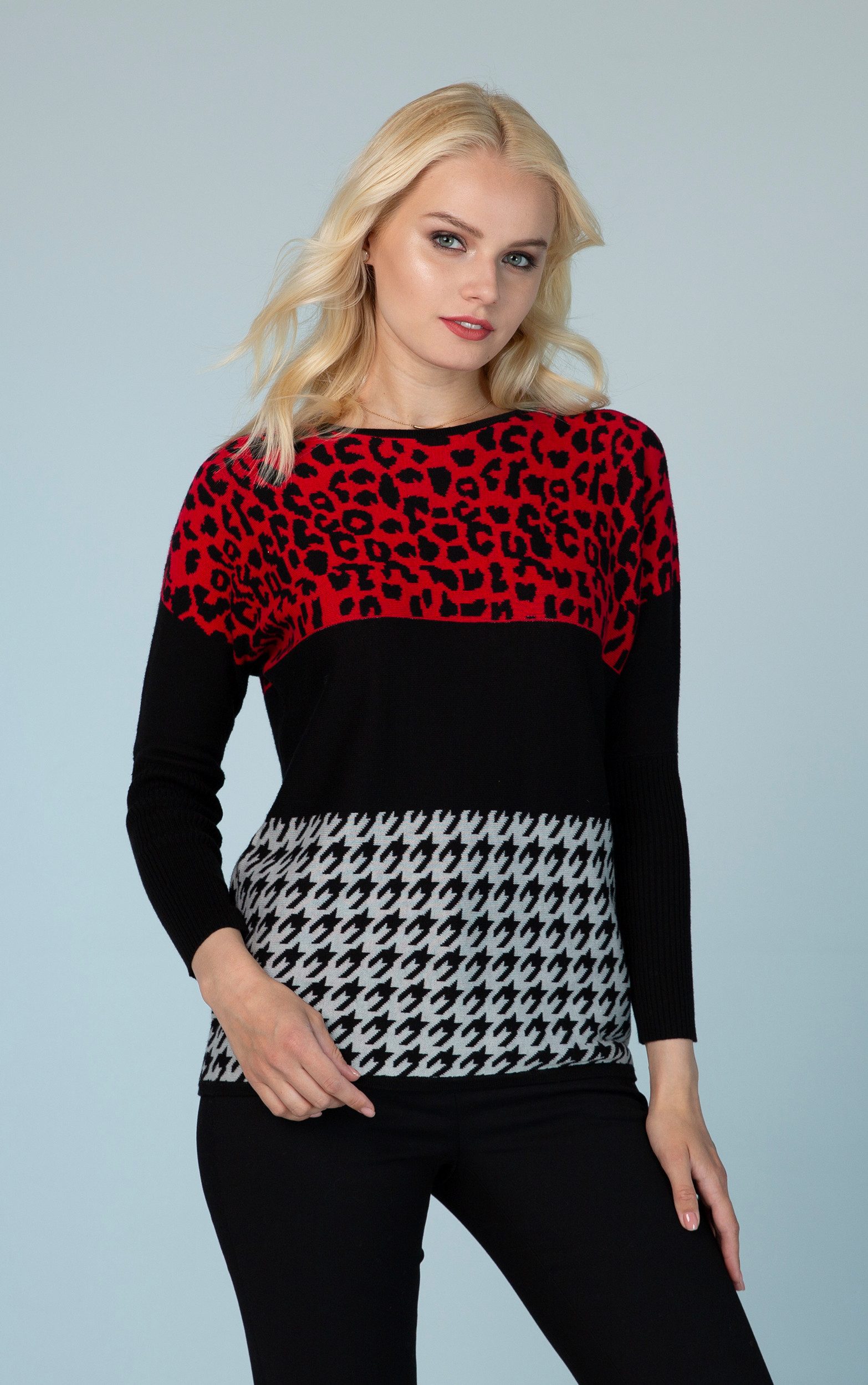 Passioni Strickpullover im Mustermix günstig online kaufen